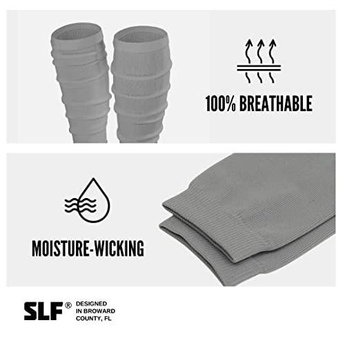 SLEEFS SLEEFS Calf Compression Leg Sleeves - Football Leg Sleeves for Youth Athletes - Shin Splint Support (Gray)