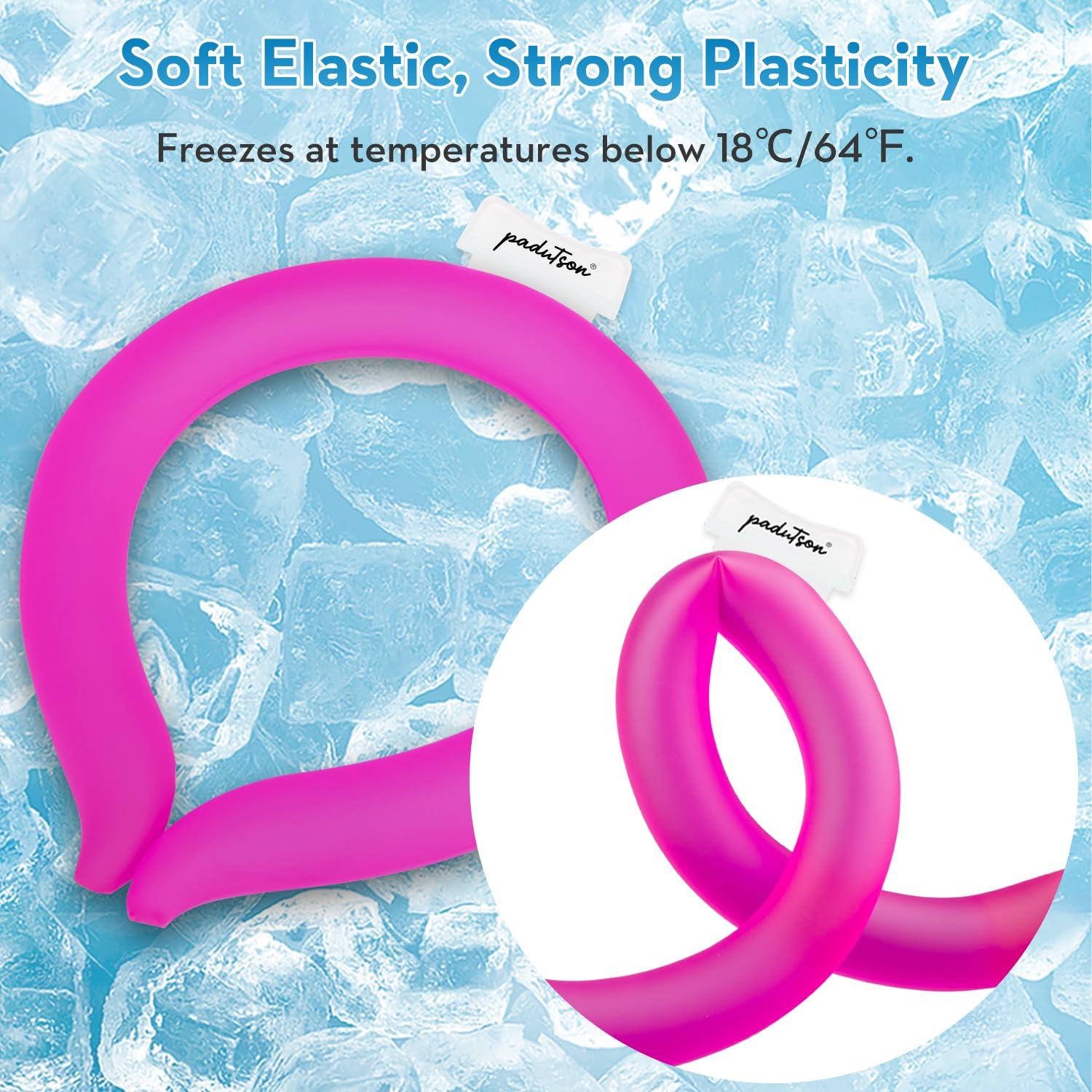 Padutson 2PCS Neck Cooling Tube, Reusable Ice Neck Cool Ring Wearable Body Cooling Products for Indoor Outdoor, Neck Coolers for Hot Weather