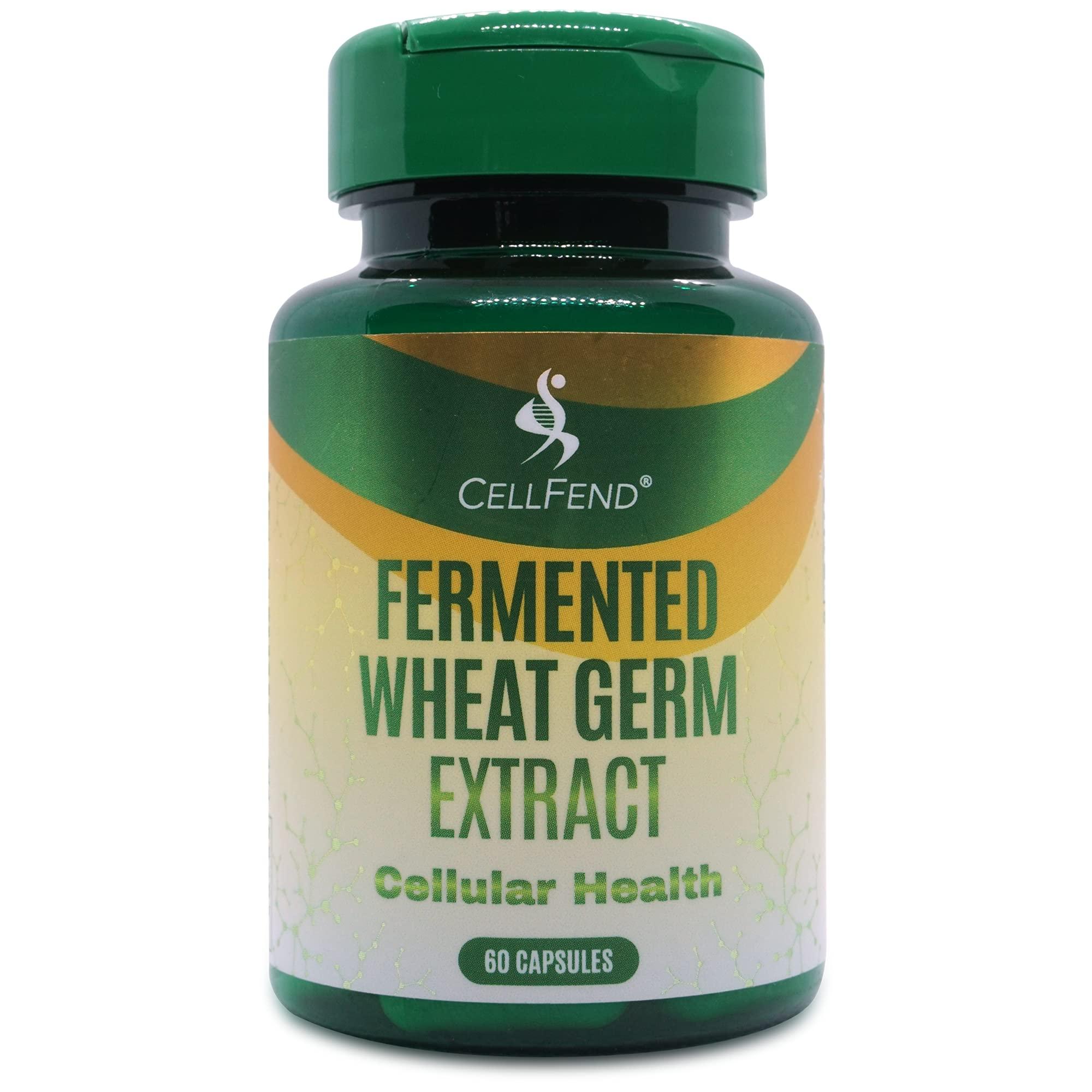 CellFend Fermented Wheat Germ Extract - Cellular Health - Autophagy Inducer - Potent 30:1 Extract - 60 Vegan Capsules (500mg)