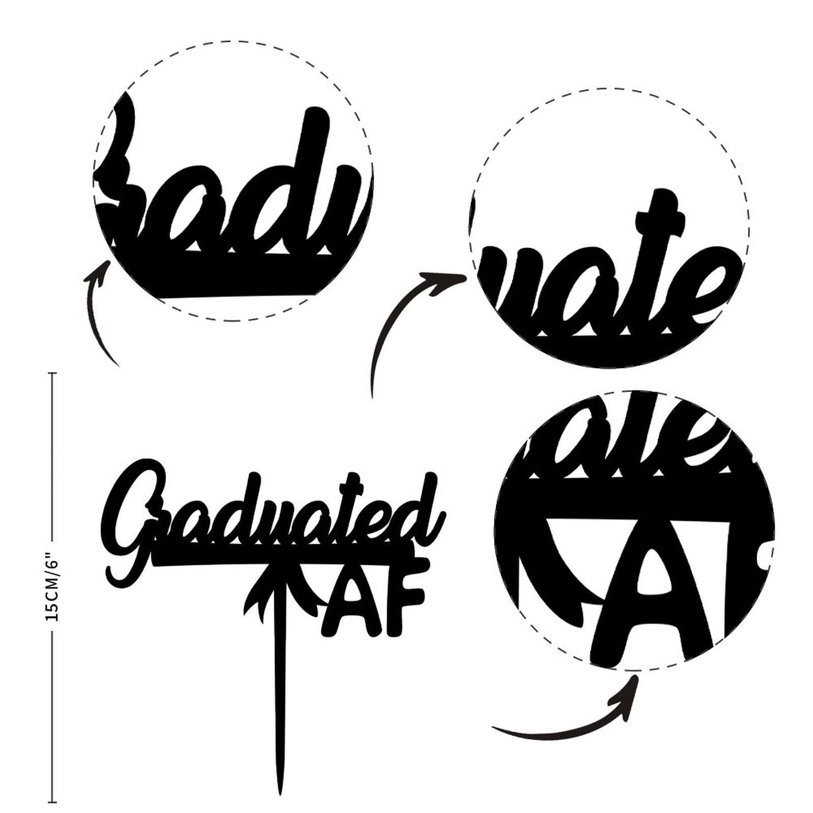 sanxnjana 2022 Congrats Grad Graduation Cake Topper Custom 2022 Engraved Baking Cake Insert Topper Sign Party Cake Decorations for High School College Graduate 2022 Graduation Party Decor Decorations