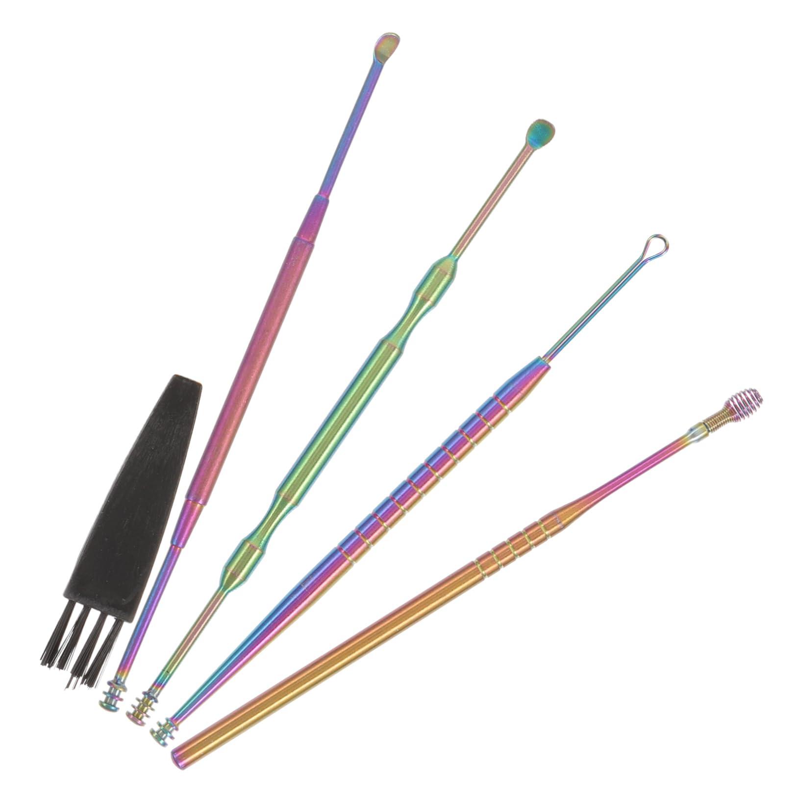Healvian Healvian 4 Sets Ear Cleaning Set of 5 Electric Scrubber Earwax Removal Drops Piercing Kit Ear Cleaning Kit Headphones Ear Wax Removal for Facial Ear Scoop Ears Stainless Steel