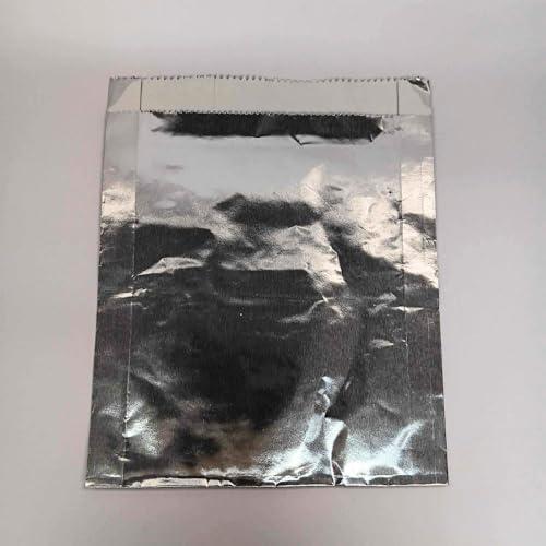 Oasis Supply Large Foil Hamburger/Cheeseburger/Sandwich Bags - Grease Resistant, Keeps them Hot - SILVER - 25 Count