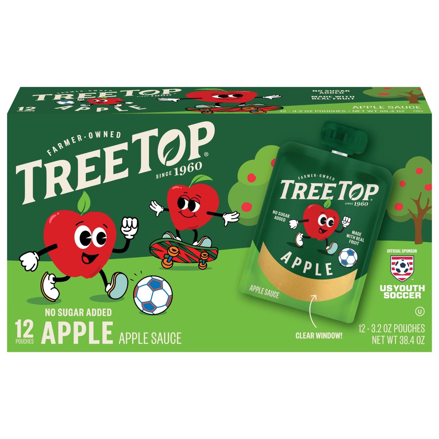 Tree Top Tree Top Apple Sauce Pouches, Apple Flavor, No Sugar Added, 3.2 oz. pouches (Pack of 48)