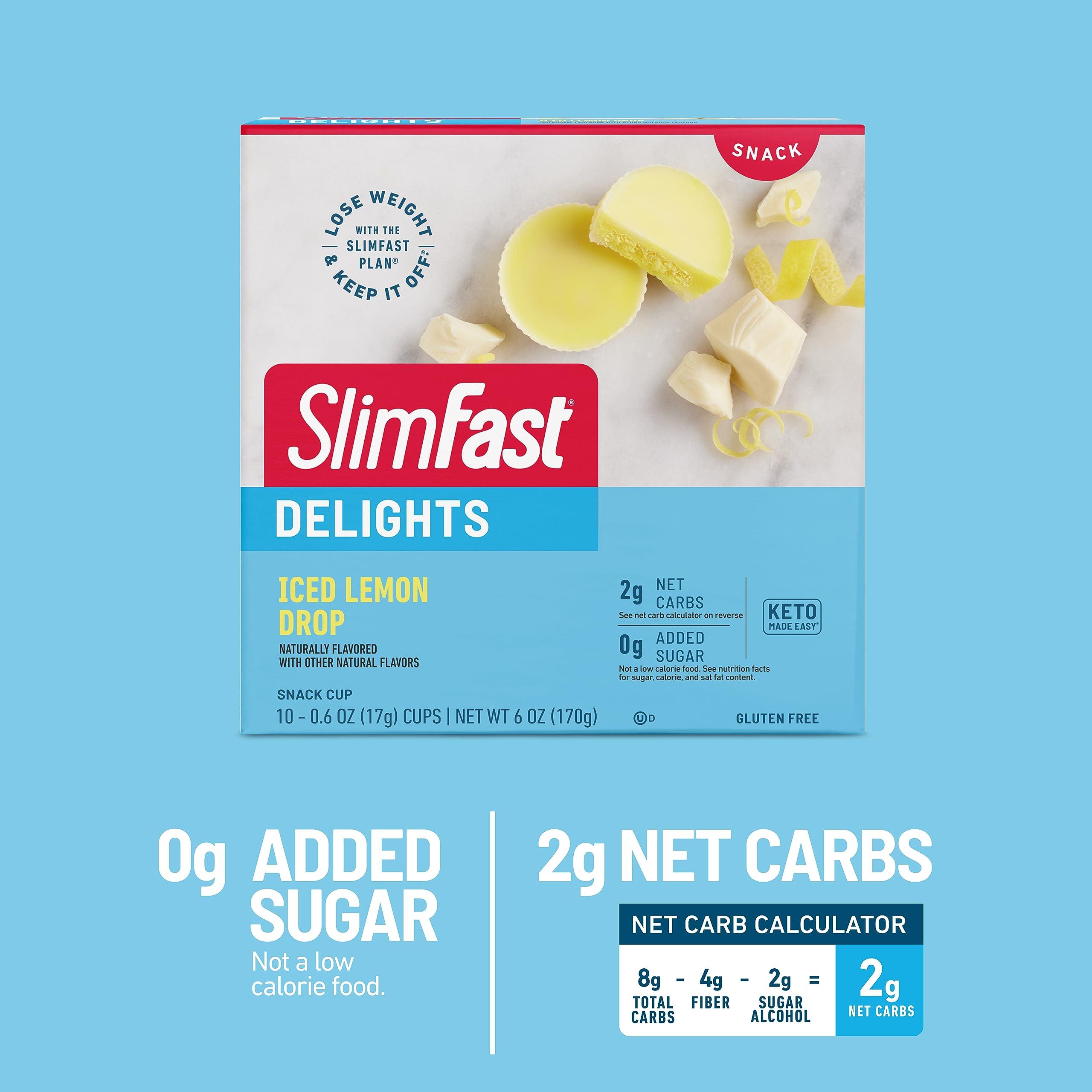 SlimFast SlimFast Delights Iced Lemon Drop Snack Cup, 10 Count (Pack of 4)