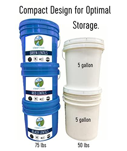 Palouse Brand Green Lentils | 25 LBS | Emergency Food Storage Bucket | Non-GMO | Vegan | Bulk