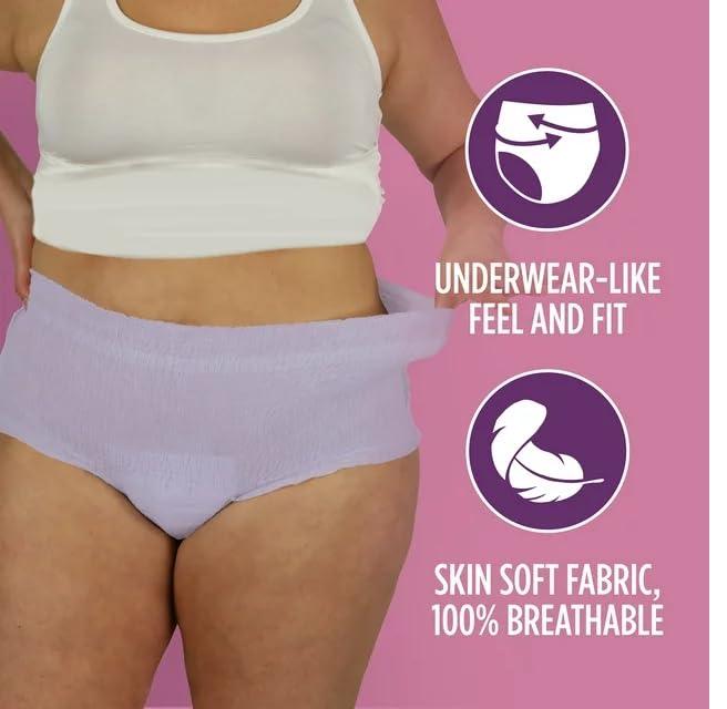 Assurance Generic 2 Packs -Assurance Women\'s Incontinence & Postpartum Underwear, L, Maximum Absorbency (36 Count) - Total 72ct, Large, White