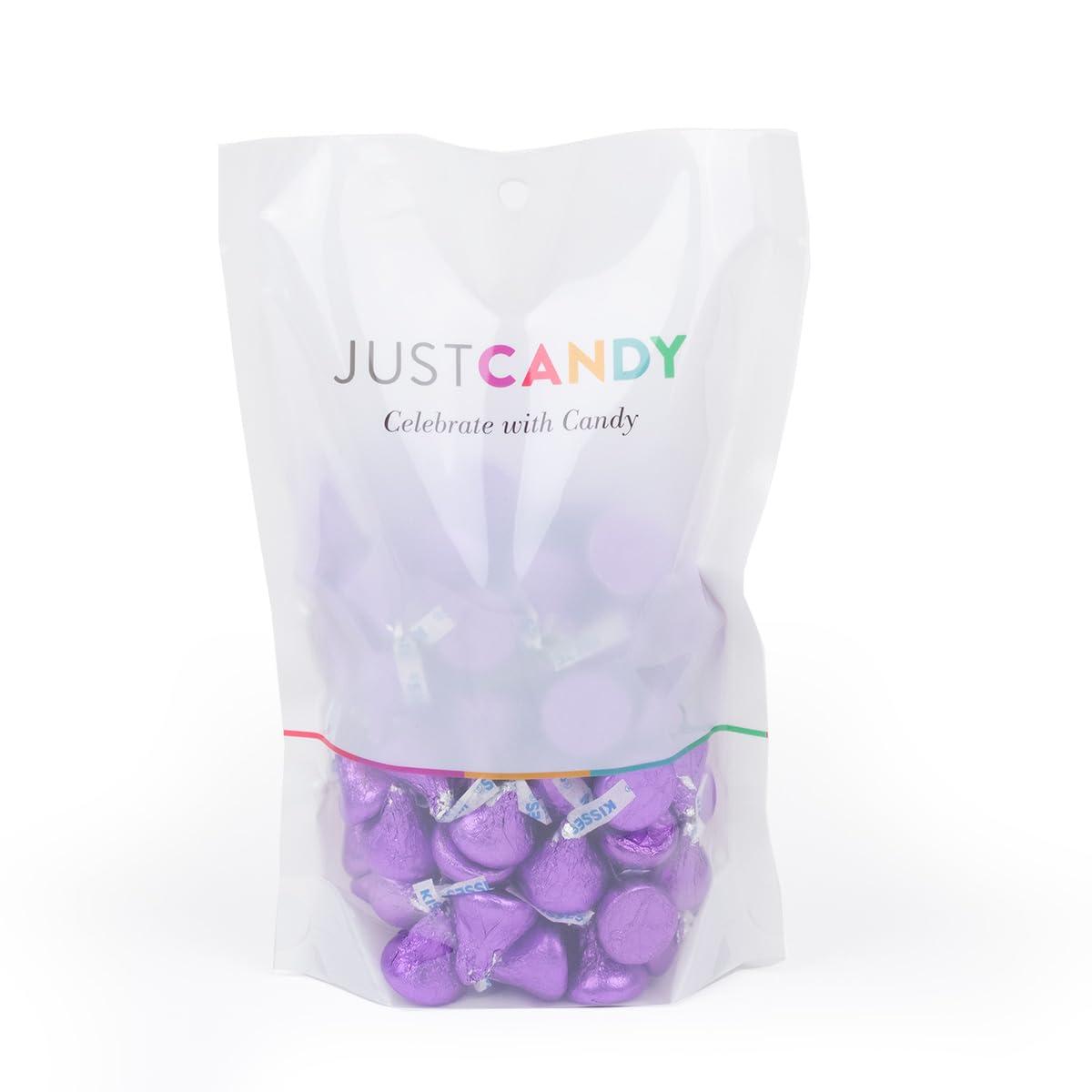 Just Candy 90 Pcs Purple Candy Hershey\'s Kisses Milk Chocolate