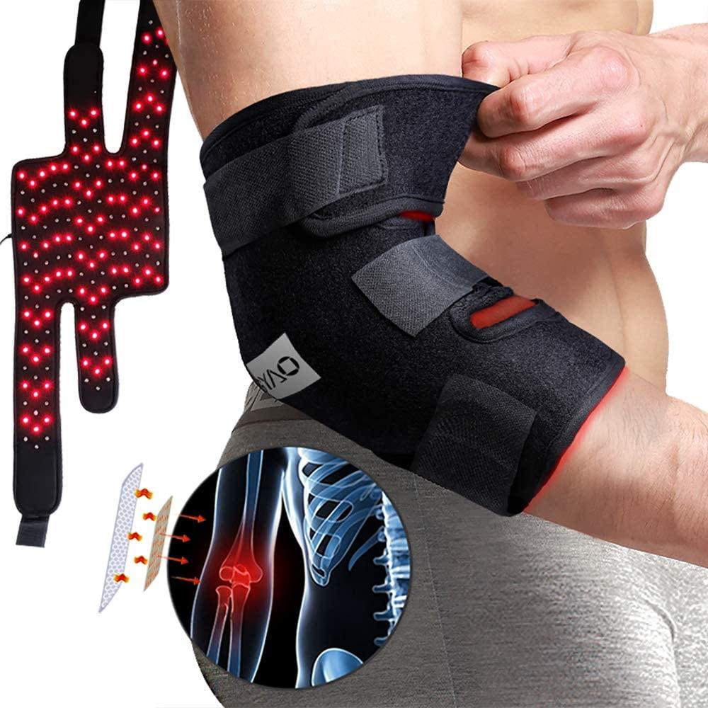 TUOB TUOB Knee Elbow Pain Therapy Device with 660nm Red Light and 880nm Near Infrared Red Light Benefits for Joint Pain Relief, Wearable Light Therapy Knee Device Relax Muscle Easily Use at Home Office