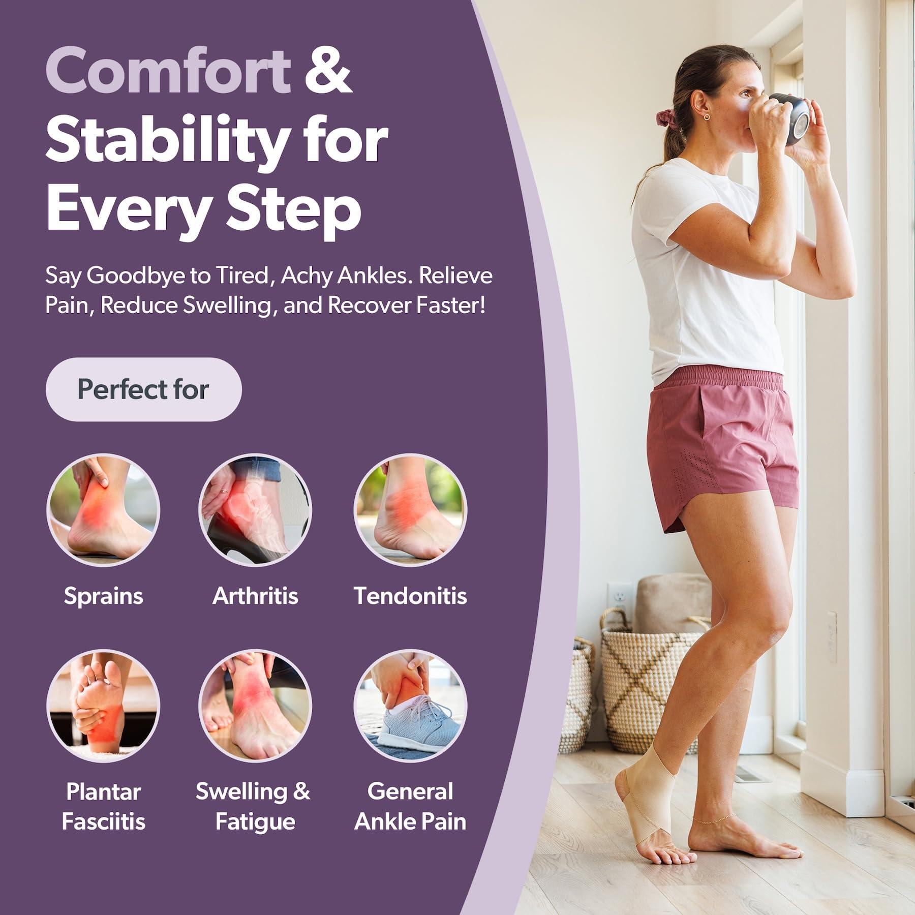 BraceAbility BraceAbility Elastic Ankle Support Brace - Youth Slip on Foot Compression Sleeve for Gymnastics, Dance, Kids, Sports, Running, and Sprained Ankle Swelling for Boys and Girls (S)