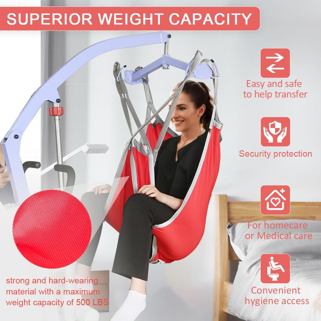 EZ Assistive EZ Assistive Hoyer Lift Sling for Toileting, Patient Lift Sling with Divided Leg U-Sling for Transfer Sling, 500lbs Weight Capacity (Medium)