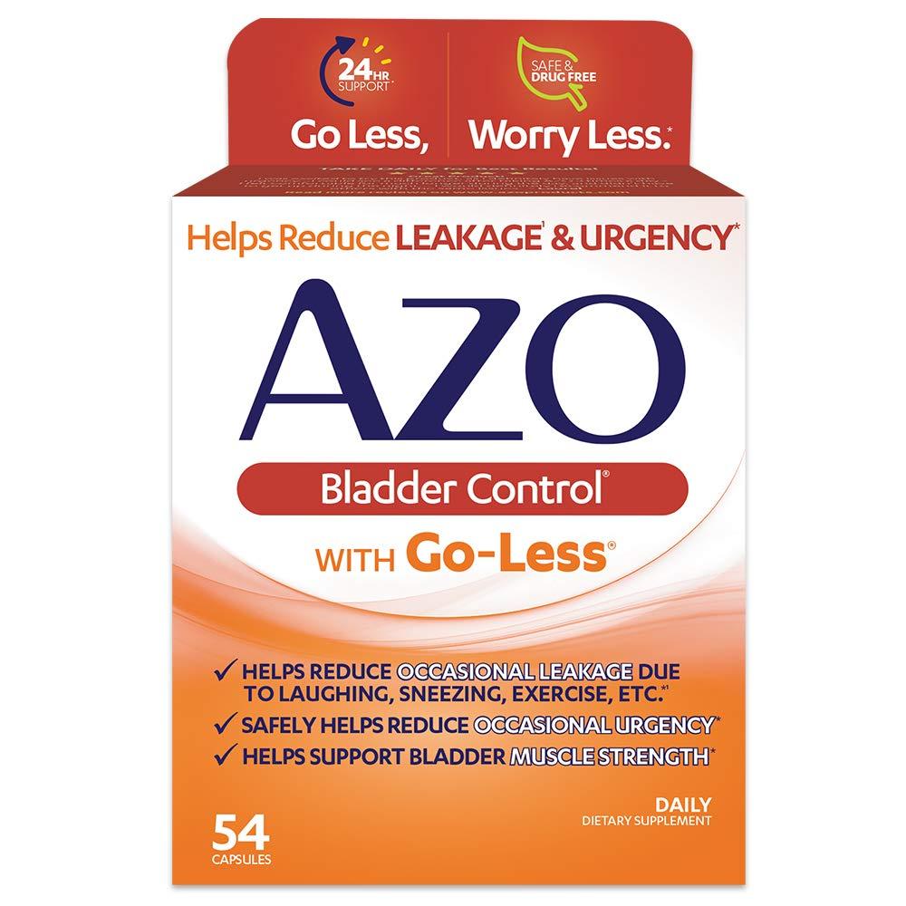 AZO AZO Bladder Control with Go-Less Daily Supplement | Helps Reduce Occasional Urgency & Leakage | 54 Count Cranberry Urinary Tract Health | 100 Softgels