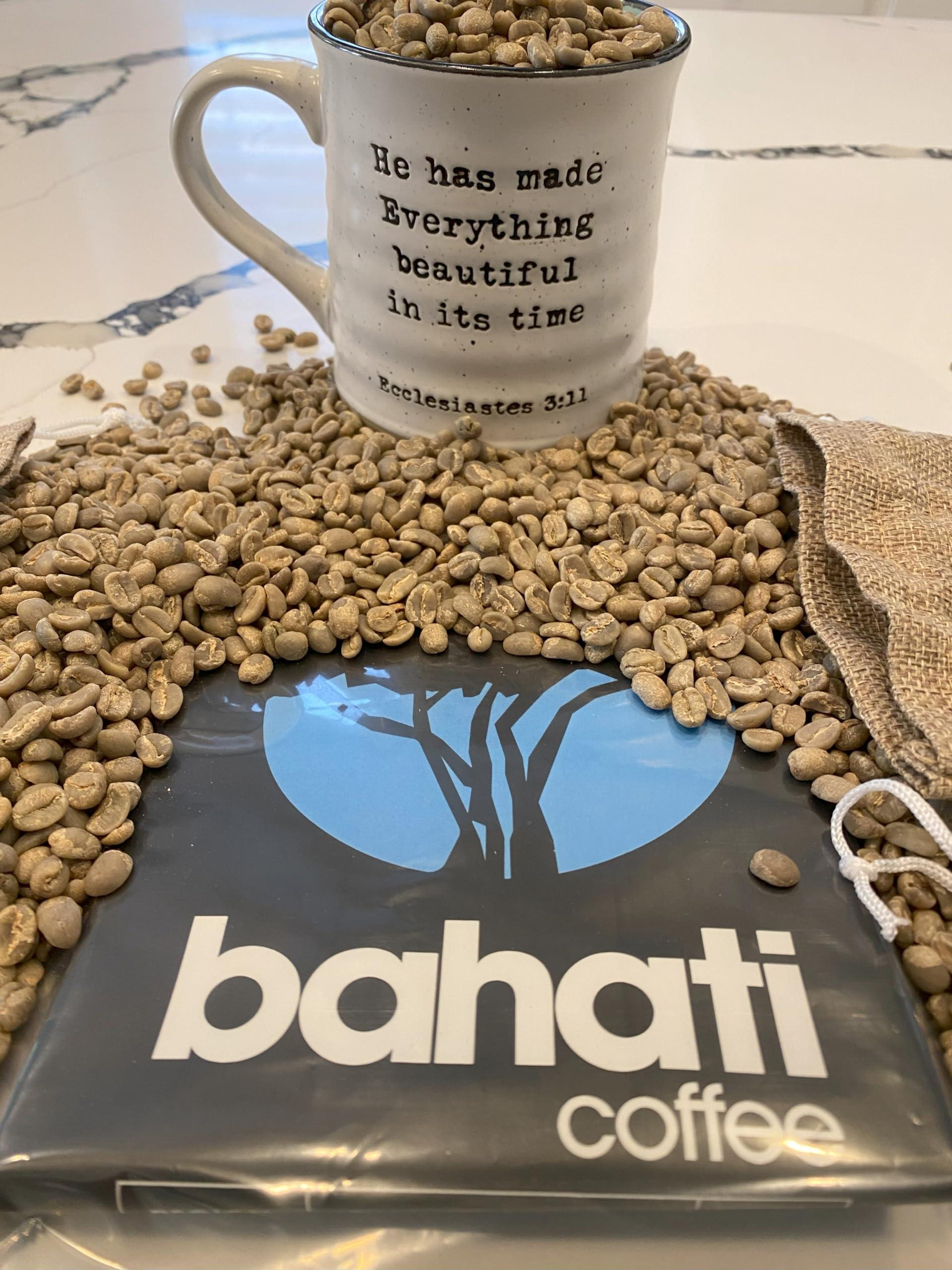 Bahati Coffee Kenya AB Grade Unroasted Green Arabica Coffee Beans from Great Rift Valley - 100% Pure Arabica Coffee Beans With Optimal Flavor Freshness - Handpicked, Washed & Sun Dried - 3 LB
