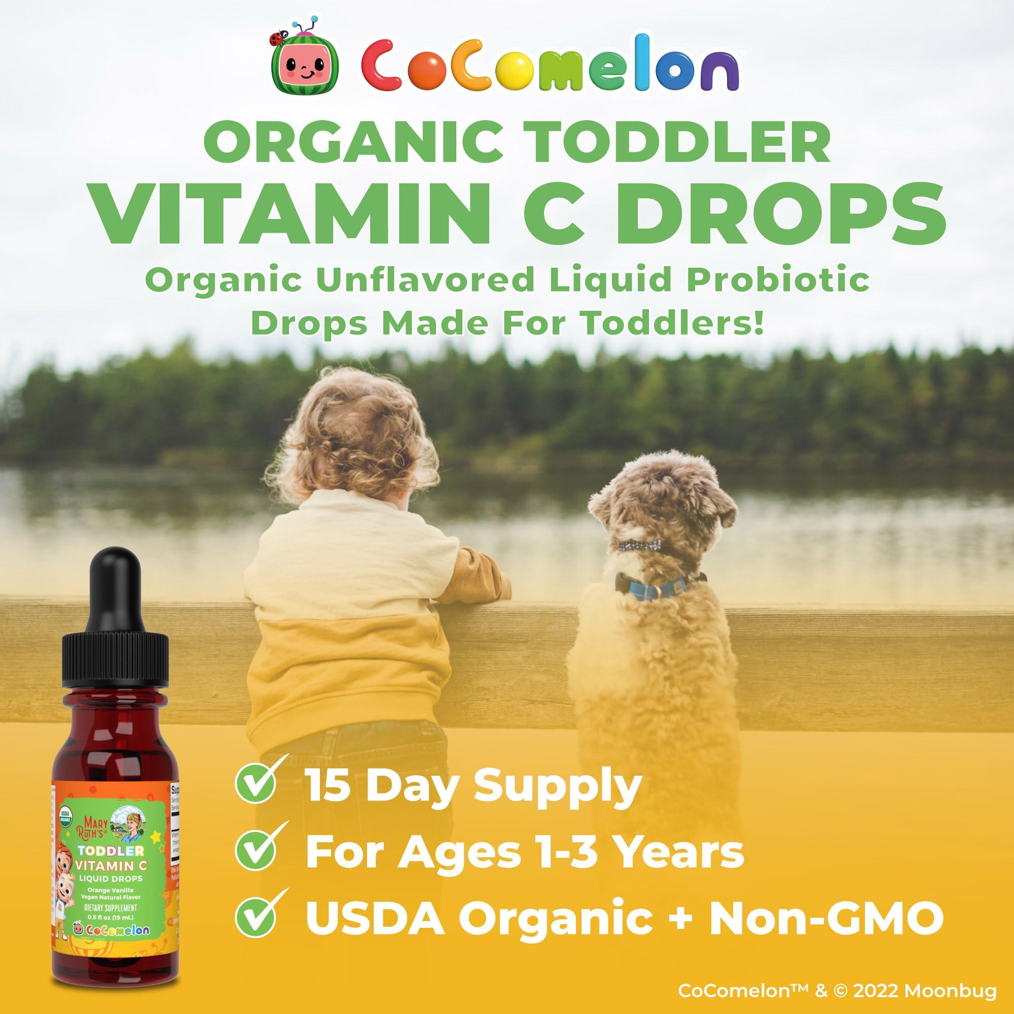 MaryRuth Organics MaryRuth Organics | CoComelon Kids Vitamin C Liquid Drops for Ages 4-13 Years | USDA Organic | Immune Support & Overall Health | USDA Organic | Vegan | Non-GMO | Gluten Free | 30 Servings