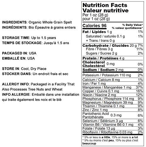 Food to Live Food to Live Organic Spelt Flakes, 14 Pounds - Rolled Spelt Made from Whole Grain Non-GMO Berries, Uncooked, Raw Whole Foods, Vegan, Kosher, Bulk, Great for Breakfast Cereal and Granola.