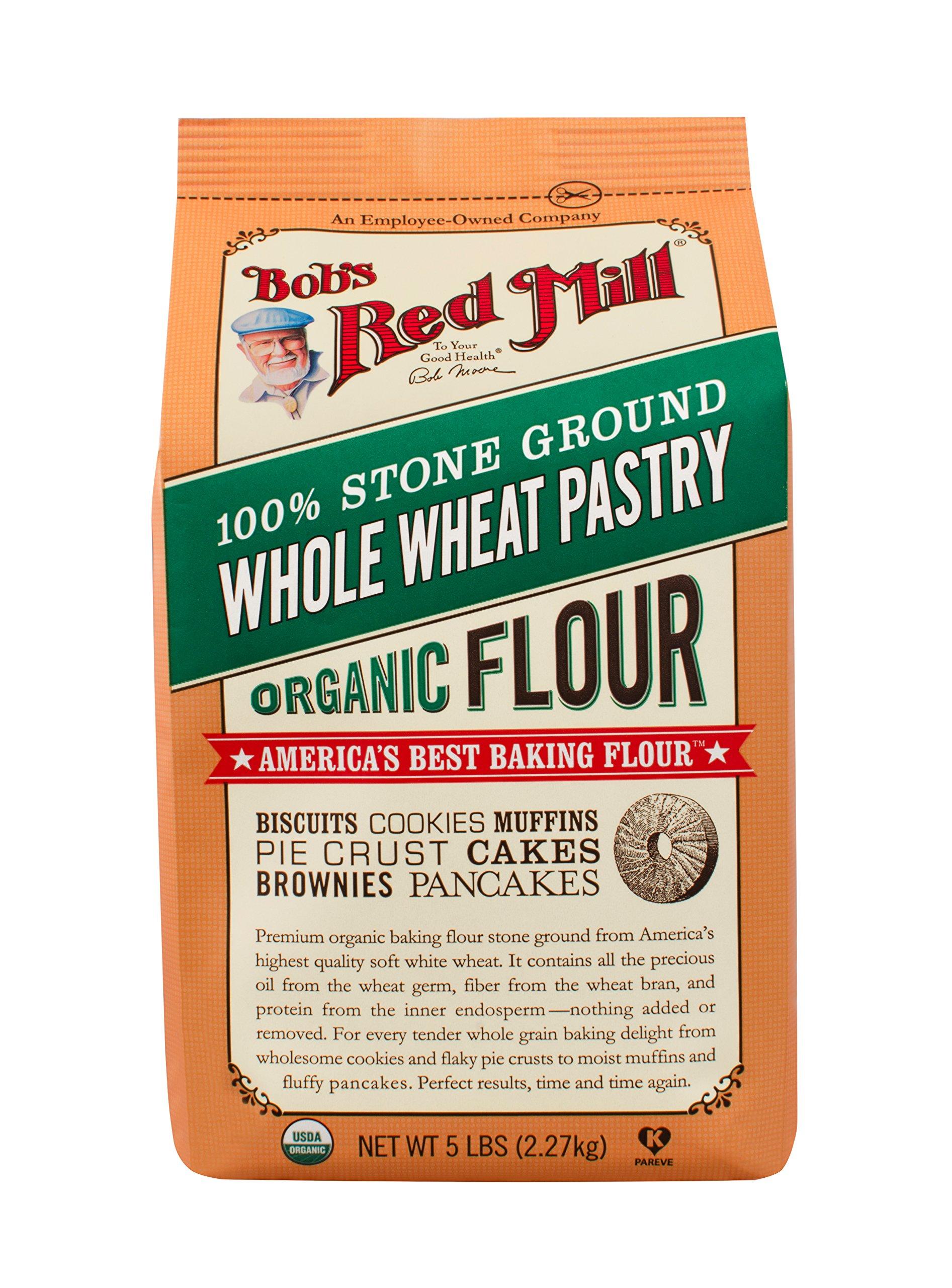 Bob's Red Mill Bob's Red Mill, Organic Pastry Flour, Whole Wheat, 5 lb