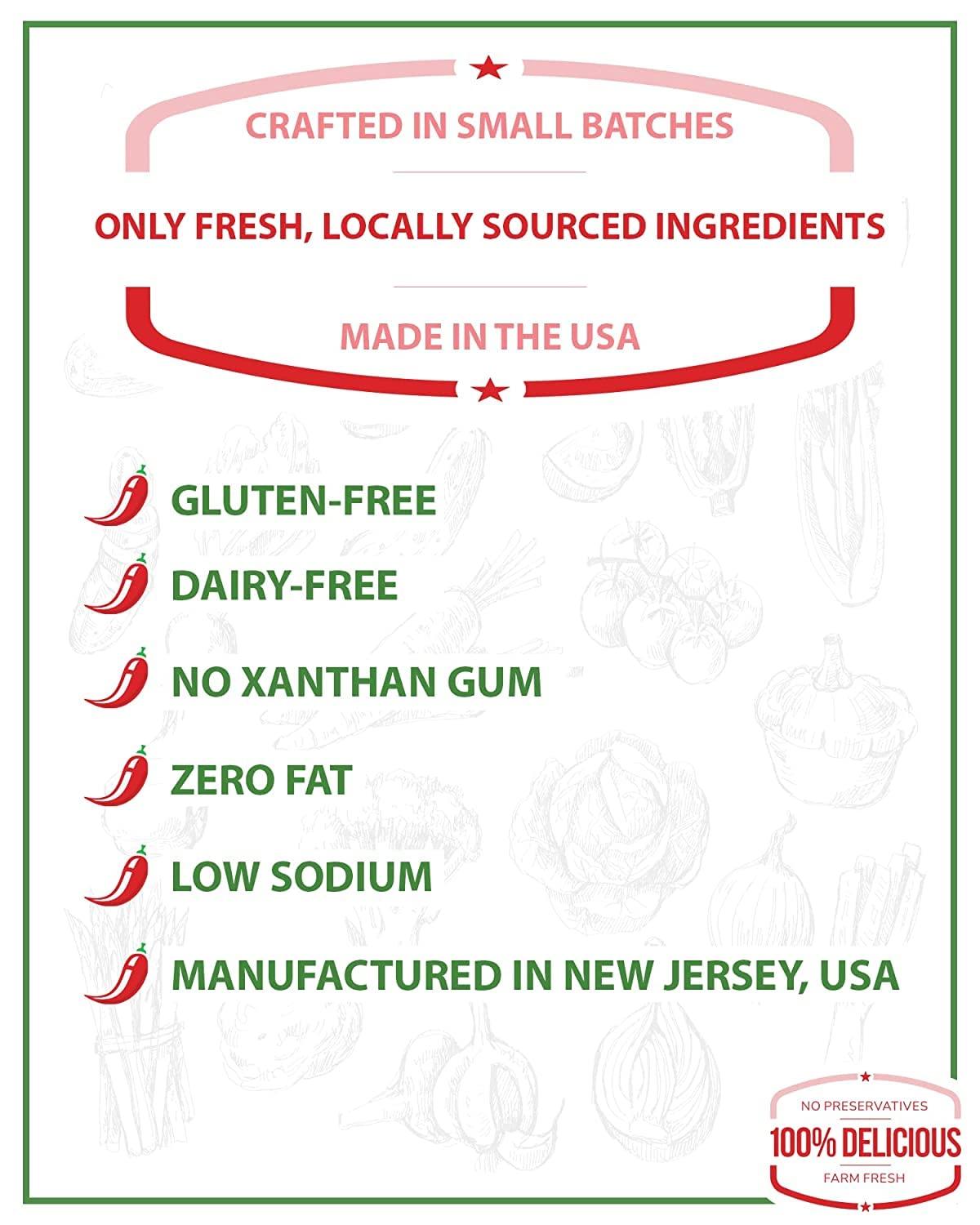 Jersey Girl Hot Sauce Co Jersey Girl Sizzlin' Sodium/Salt Free Hot Sauce - Made with Scorpion & Ghost Pepper 5oz (Spicy) All Natural Ingredients