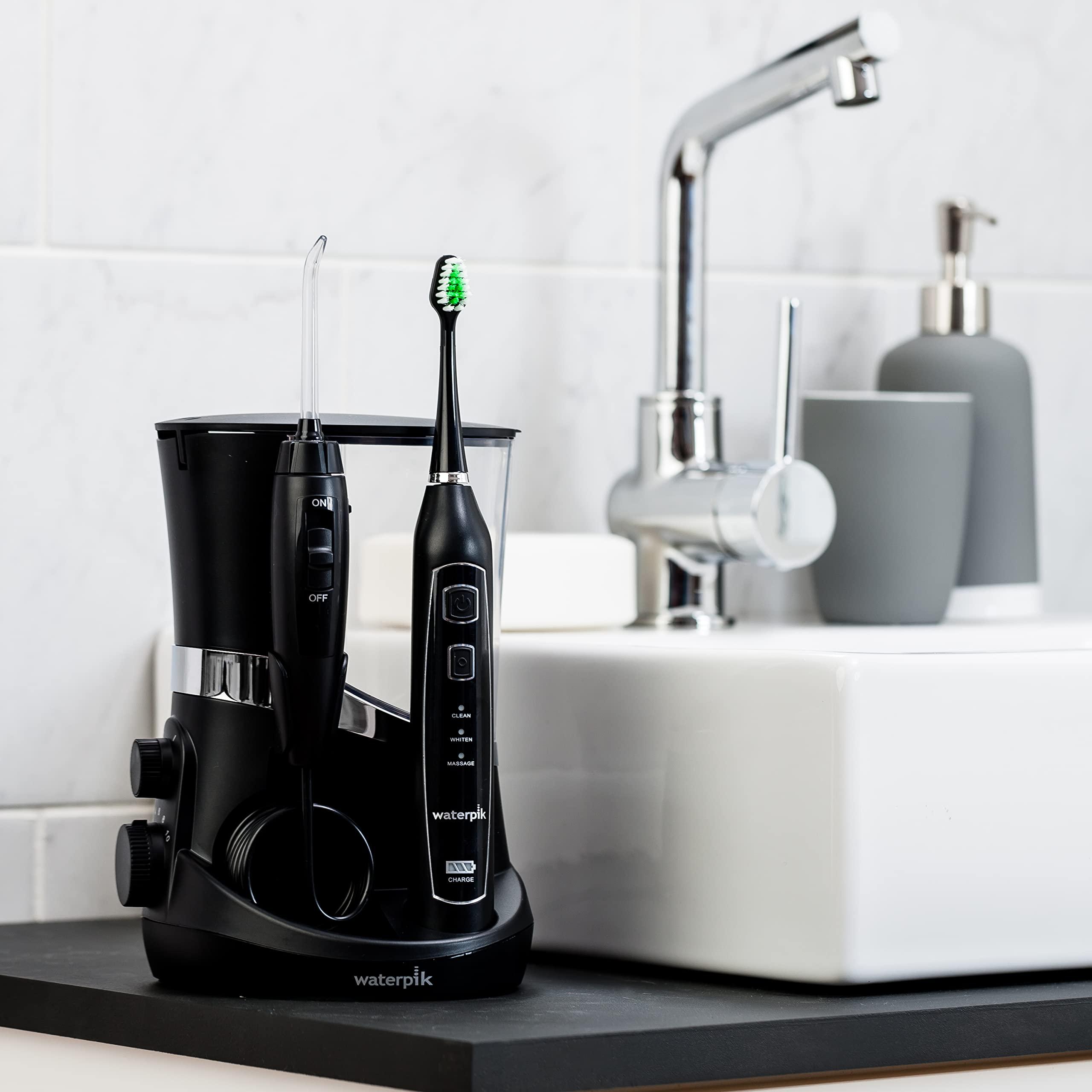 Waterpik Waterpik Complete Care 5.0 Water Flosser + Sonic Electric Toothbrush, Black WP-862
