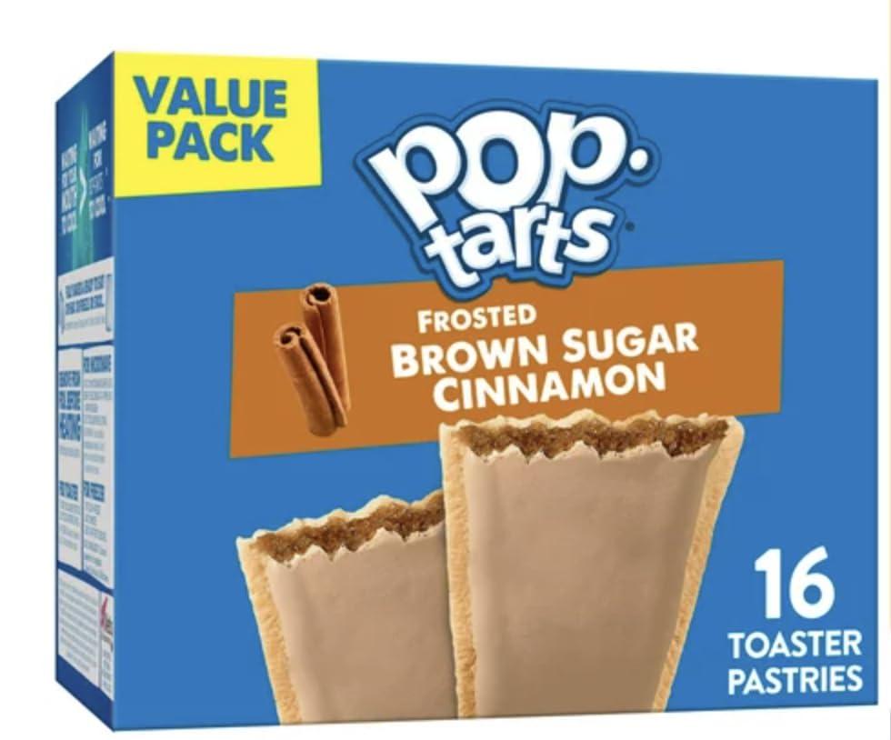 Pop-Tarts Kellogg\'s Pop-Tarts Frosted Brown Sugar Cinnamon - Toaster Pastries Breakfast for Kids, Value Pack (16 Count)