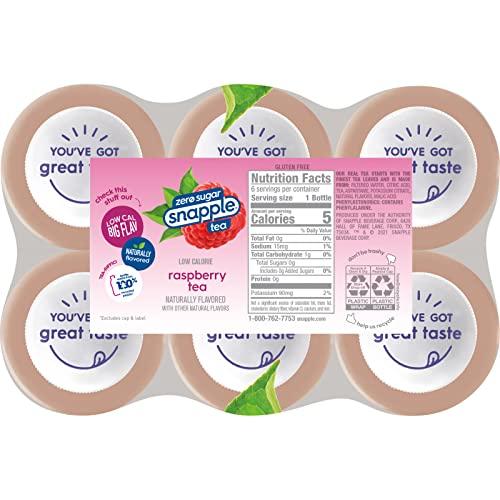 Snapple Snapple Zero Sugar Raspberry Tea, 16 fl oz recycled plastic bottle, 6 pack