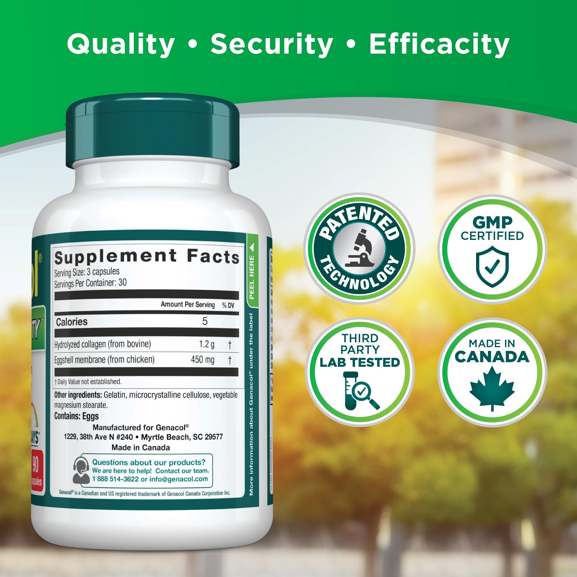 Genacol Genacol Collagen & Natural Eggshell Membrane | Achieve Rapid Joint Relief in as little than Just 5 Days| Patented hydrolyzed collagen joint support supplement Joint & Mobility 90 Capsules