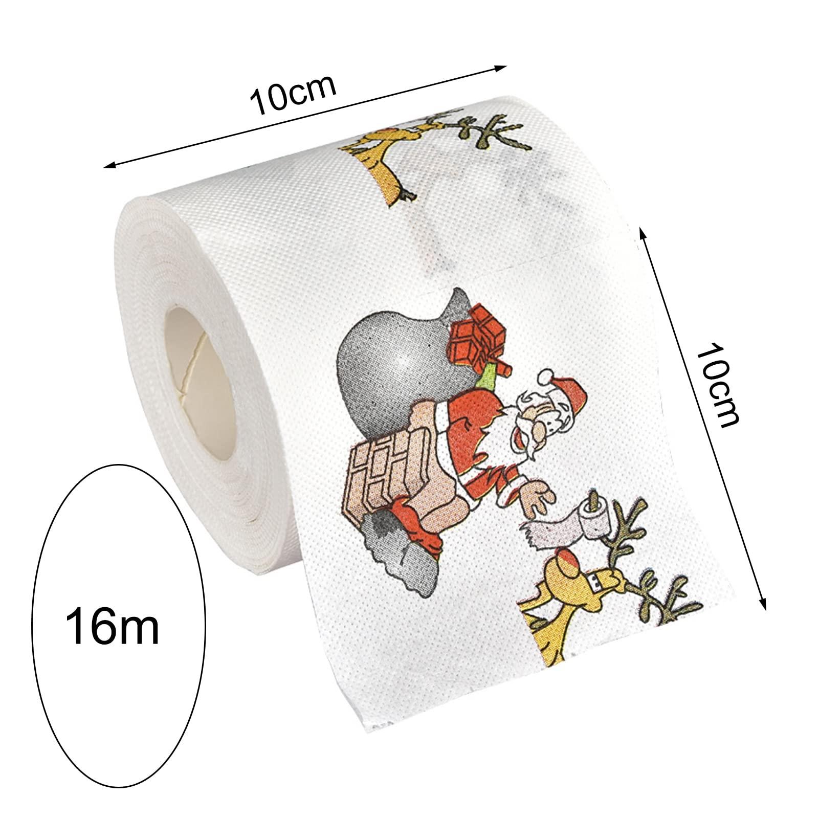 clinmday clinmday Christmas Toilet Paper,Merry Christmas Santa Claus Toilet Paper Tissue Napkin Prank Fun Birthday Party Novelty Gift Idea Funny Toilet Paper C