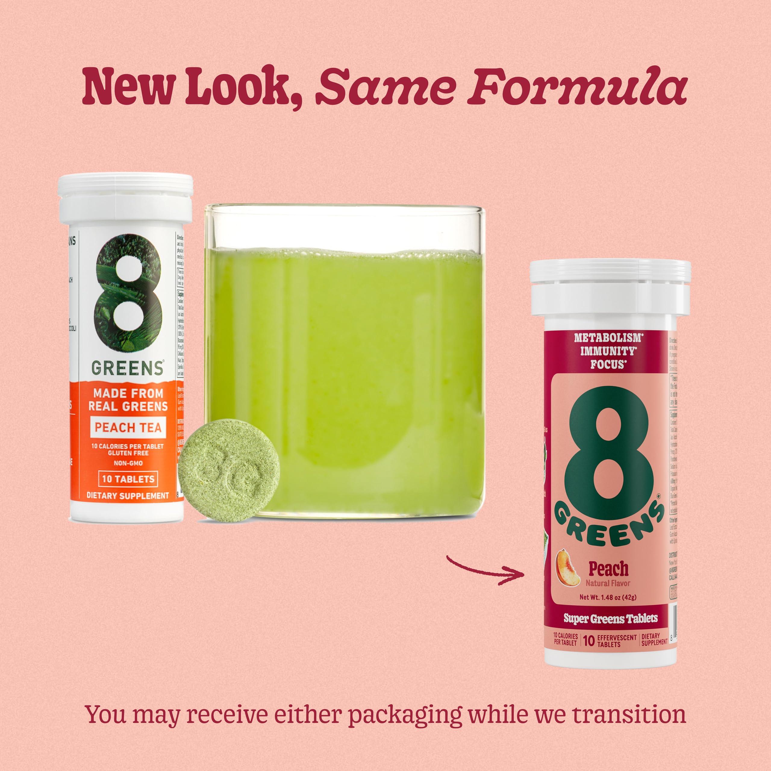 8Greens 8Greens Supergreens Tablets | Super Greens Powder Superfood Tablet, Metabolism Immunity & Focus, Daily Greens Effervescent Tablets, Organic: Aloe Vera, Spirulina, Chlorella, Energy, 10 Servings