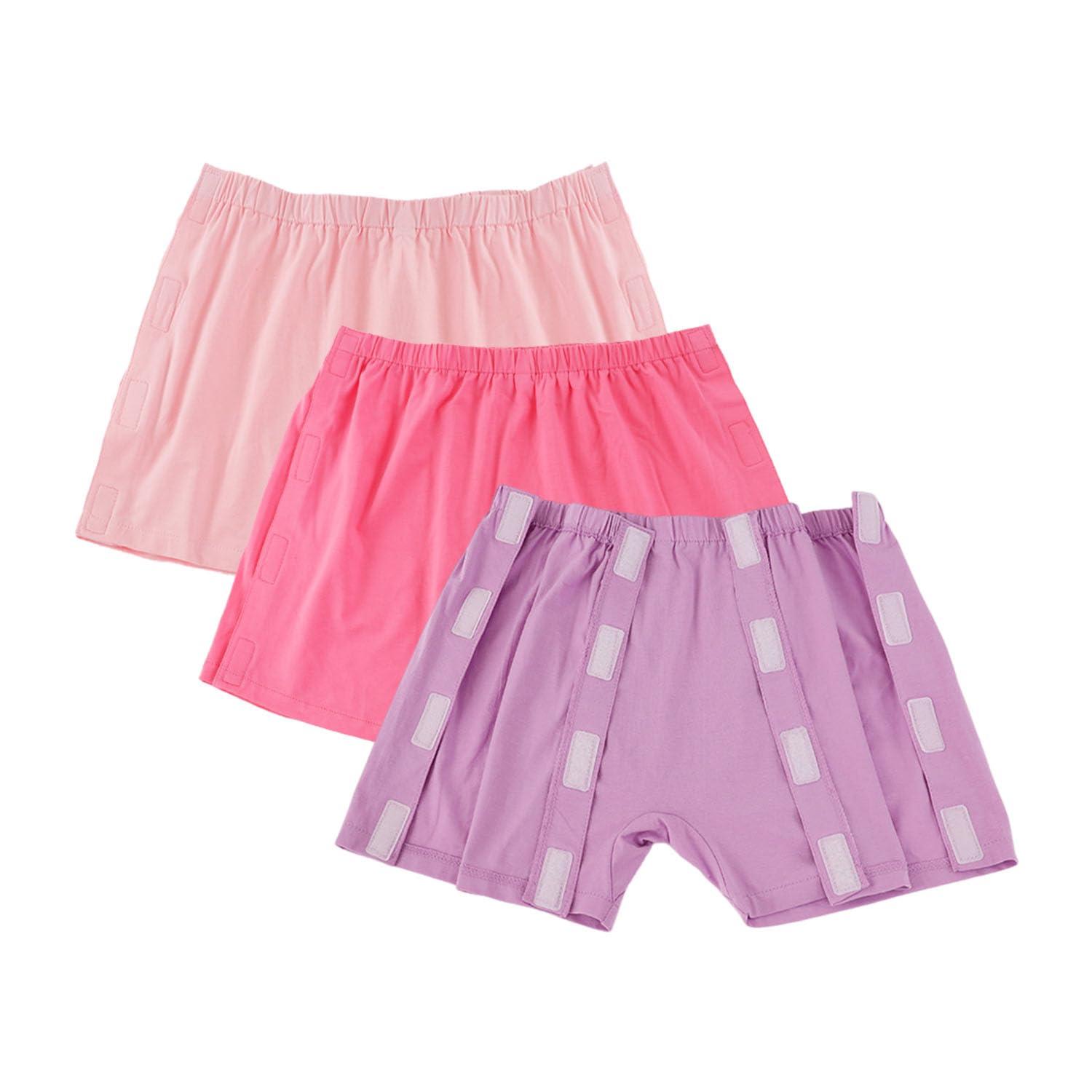 Lmaray Lmaray 3 Pack Post Surgery Boxers for Women, Adaptive Underwears, Tear Away Underwear, Incontinence Stick-on BriefsXL