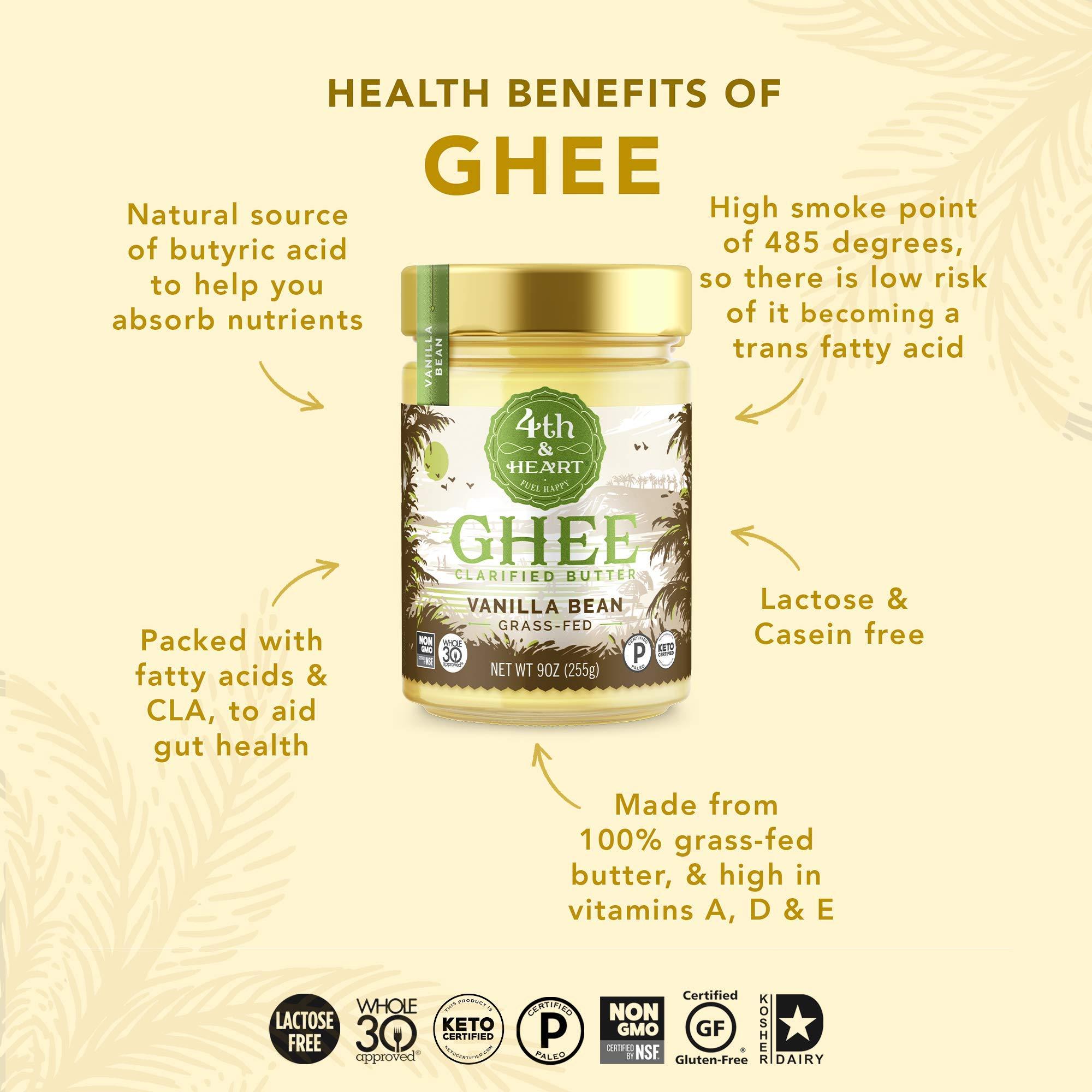 4th & Heart 4th & Heart Grass-Fed Ghee Bundle (9 oz Each) - Original, Vanilla Bean