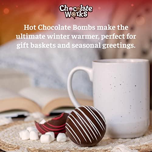 Chocolate Works Hot Chocolate Bombs by Chocolate Works | Premium Hot Cocoa Bombs with Marshmallows | Made with Real Milk Chocolate, Dark Chocolate and White Chocolate | Pack of 3 Cocoa Bombs