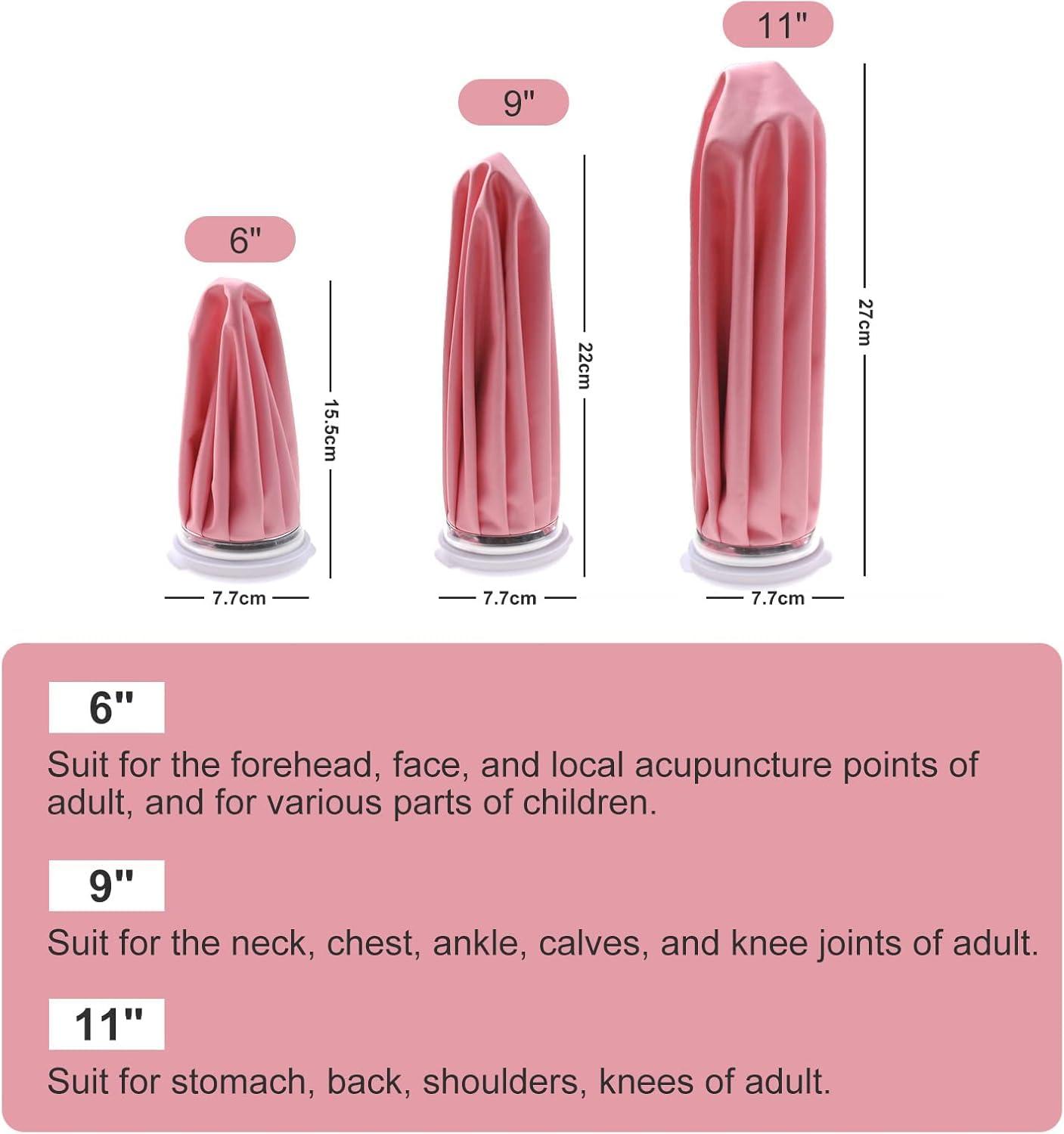 Fythao Ice Bag, Ice Packs for Injuries Reusable 9\", Hot Water Bag for Pain Relief, Hot & Cold Therapy, Cold Pack Pink