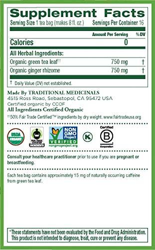 Traditional Medicinals TRADITIONAL MEDICINALS TEA,OG1,GREEN W/GINGER, 16 BAG