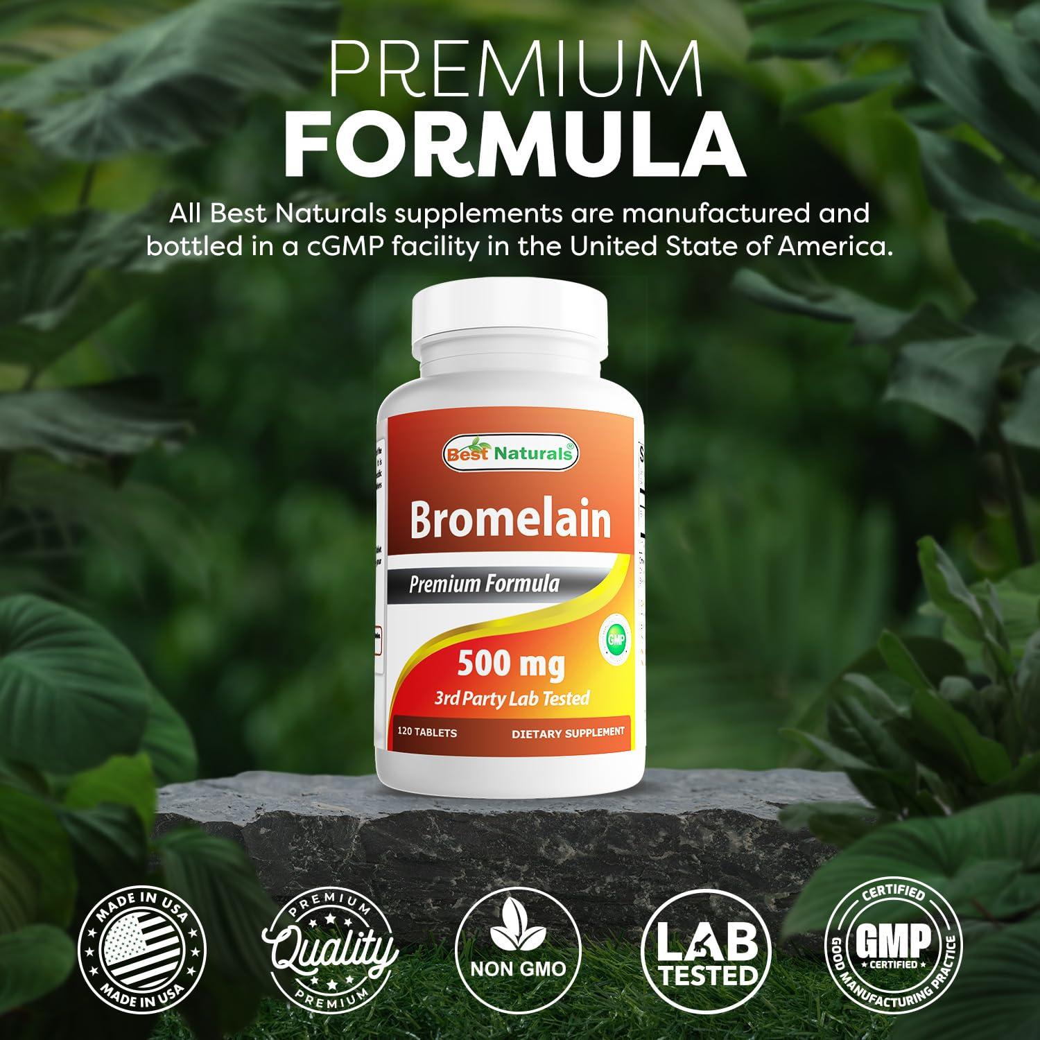 Best Naturals Best Naturals Bromelain 500mg 120 Tablets (120 Count (Pack of 3))