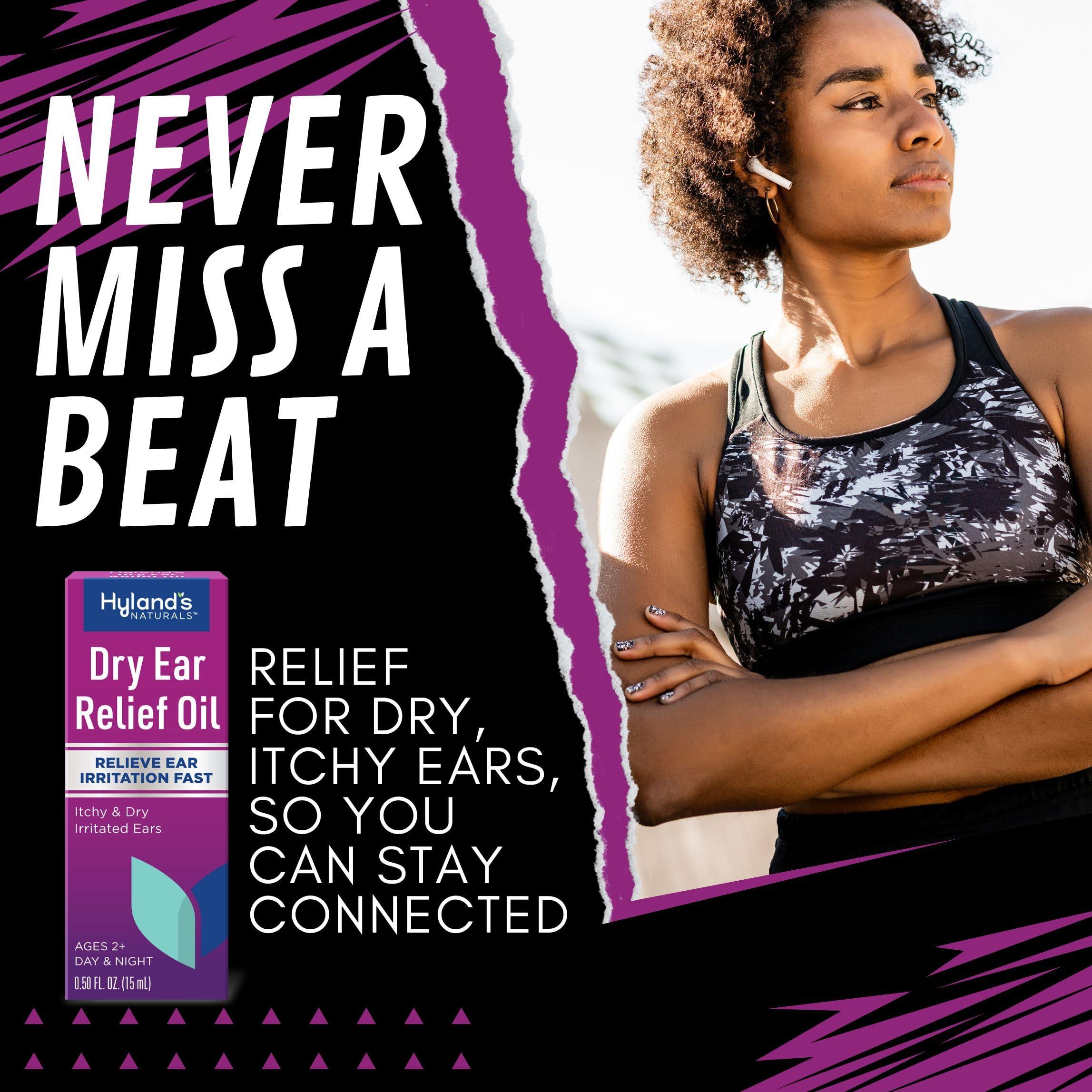 Hyland\'s Hyland\'s Dry Ear Relief Oil, Relieve Ear Irritation Fast, for Itchy and Dry Irritated Ears, Ages 2 and up, Day and Night Drops, 0.5 Ounce