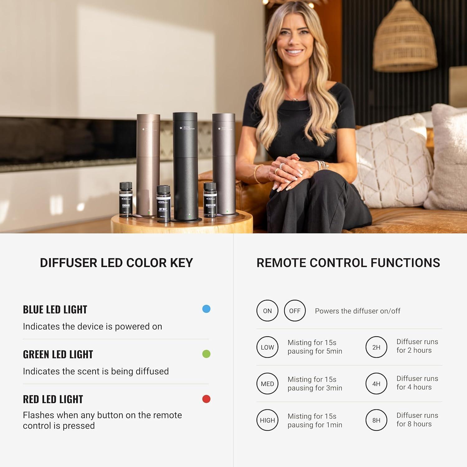 Hotel Collection Hotel Collection-Studio Pro Essential Oil Diffuser-600 sq ft Coverage-Cordless & Portable with Remote-Cold-Air Diffusion Technology-Air Freshener-Champagne-Works Exclusively with Pro Pod Bottles