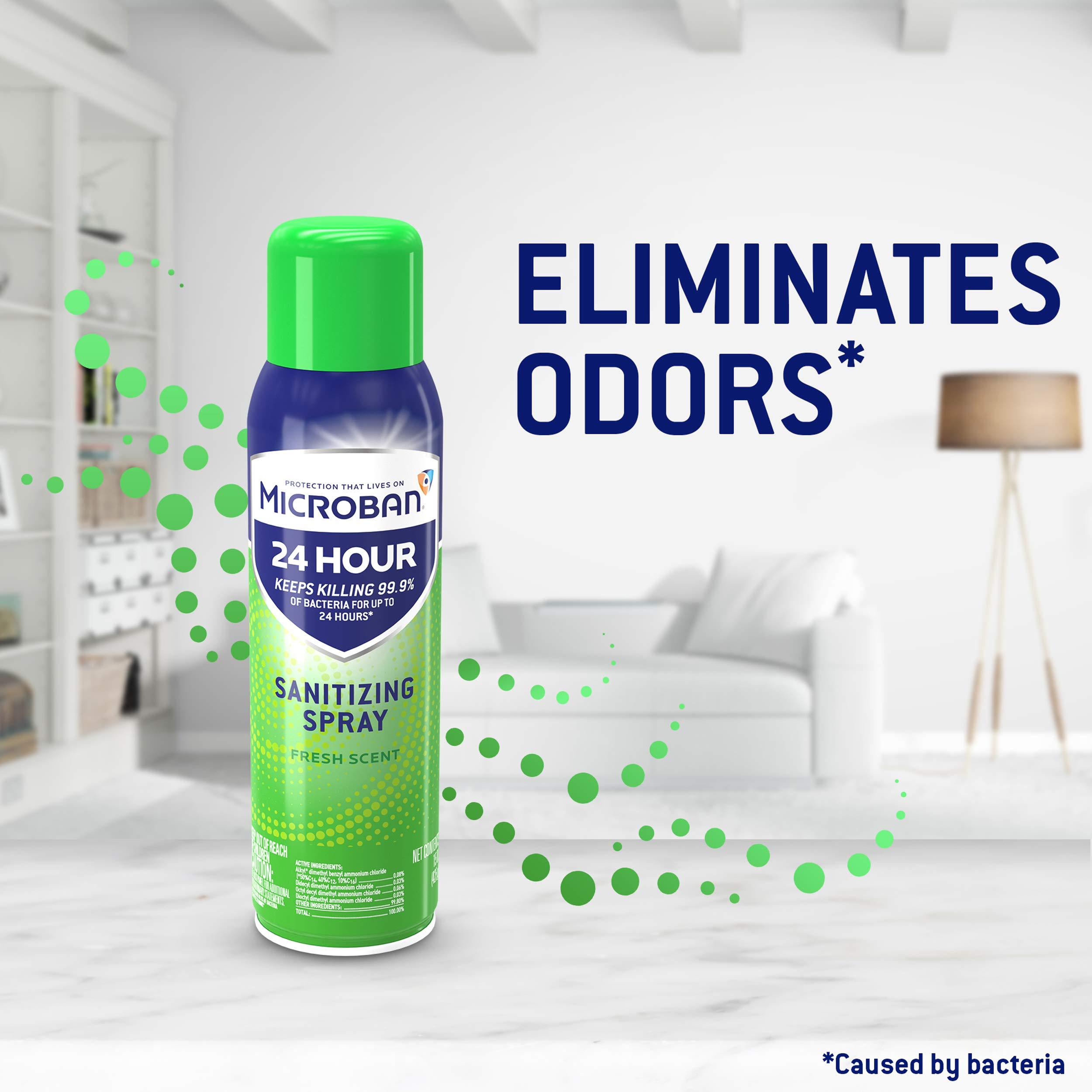 MICROBAN Microban 24 Hour Sanitizing Spray, Fresh Scent 12.5 OZ