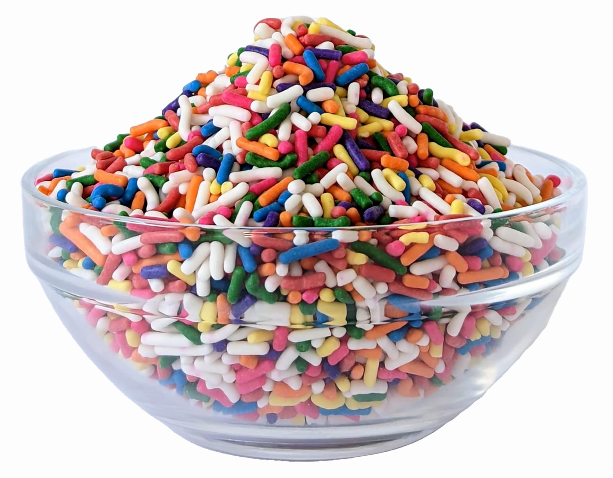 Medley Hills Farm Rainbow sprinkles by Medley Hills farm in Reusable Container 2.2 Lbs. - Great bulk rainbow sprinkles for cake decorating,cookie decorating - brownies and ice cream toppings
