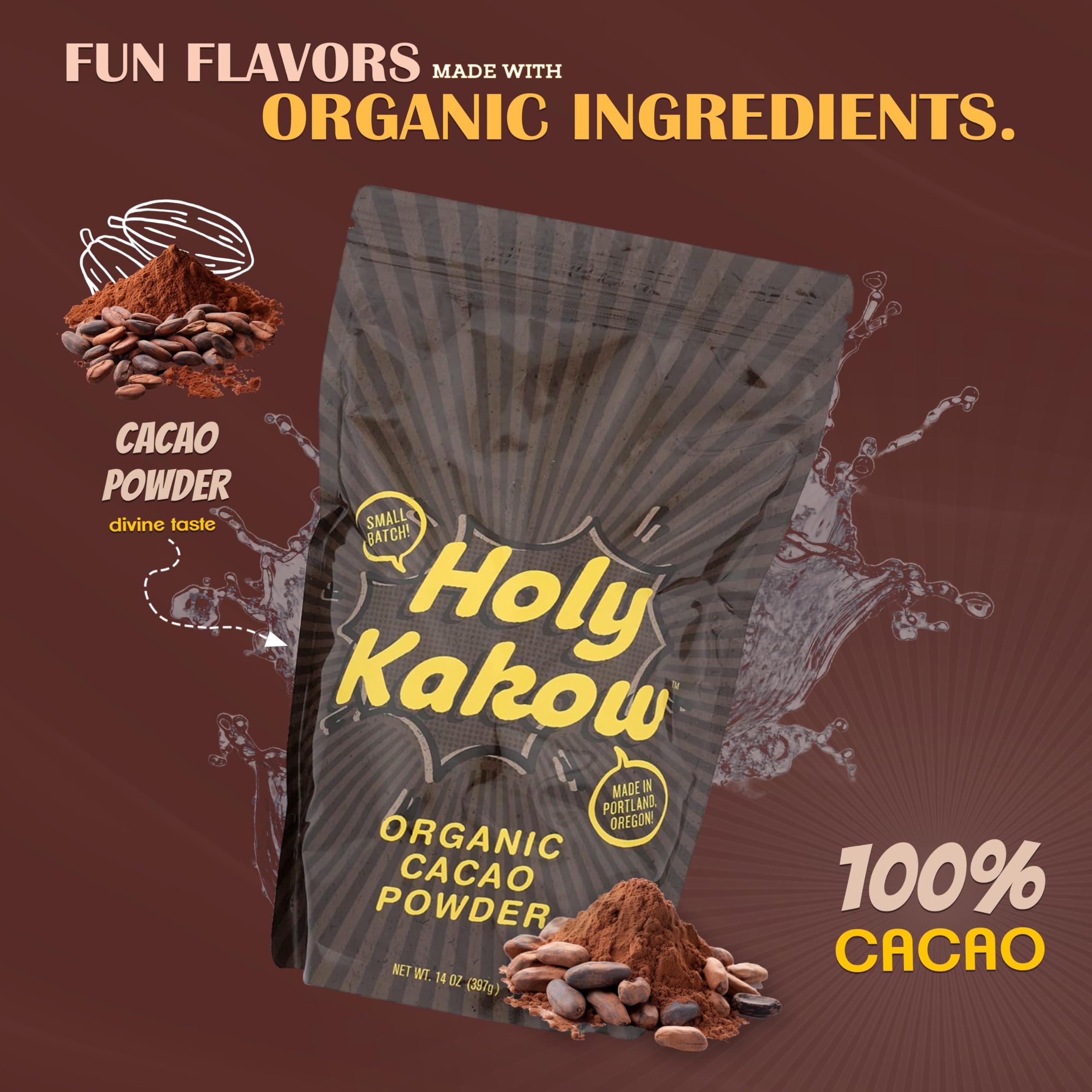 Holy Kakow Holy Kakow Cacao Powder - Organic Cacao Powder, Cacao, Gluten Free, Soy Free, Vegan, Single Origin, Rich in Antioxidants, Organic Raw Cacao Powder - 14oz