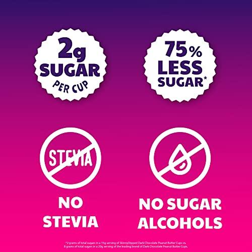 SKINNYDIPPED SkinnyDipped Dark Chocolate Peanut Butter Cups, 2g Sugar per Cup, Keto Friendly, No Stevia, Gluten Free, 3.2oz, 1 Pack (6 Cups Total)