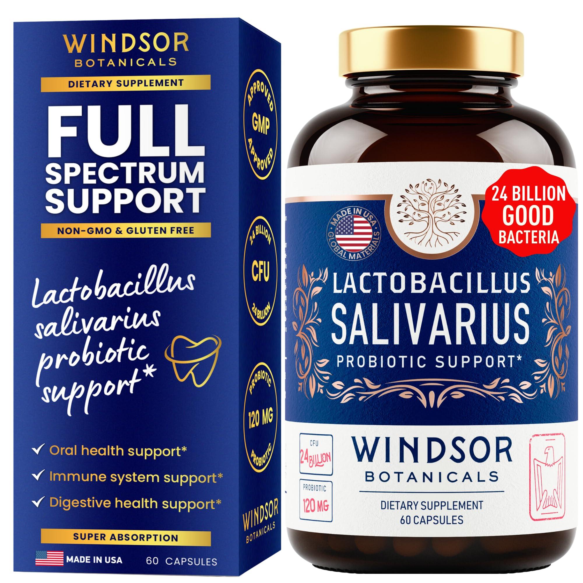 WINDSOR BOTANICALS WINDSOR BOTANICALS Lactobacillus Salivarius Probiotic and Dental Probiotics Oral Health Bundle