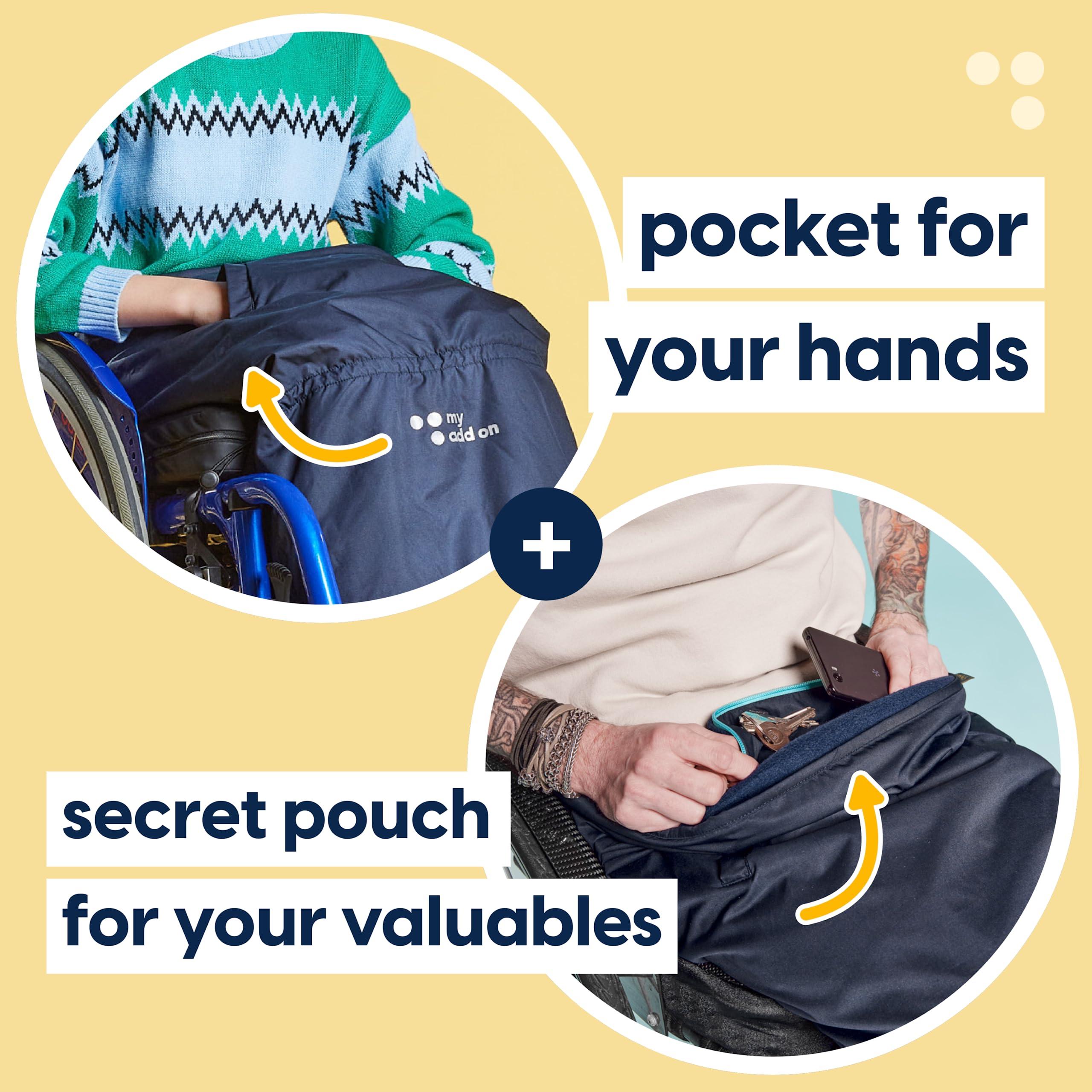 My Add On MyBlanket Summer, Lightweight & Compact Wheelchair Cozy with Light Cotton Lining, Wind & Waterproof, Remain Seated, Leg Protection Rain Cover, for Manual & Electric Wheelchair Users, Powerchair