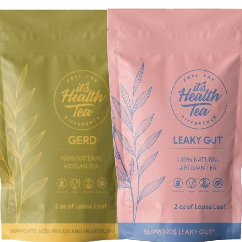 Its Health Tea Digestive Support Functional Herbal Tea Bundle: Acid Reflux + Leaky Gut Tea Bundle for Digestive Support & Balance