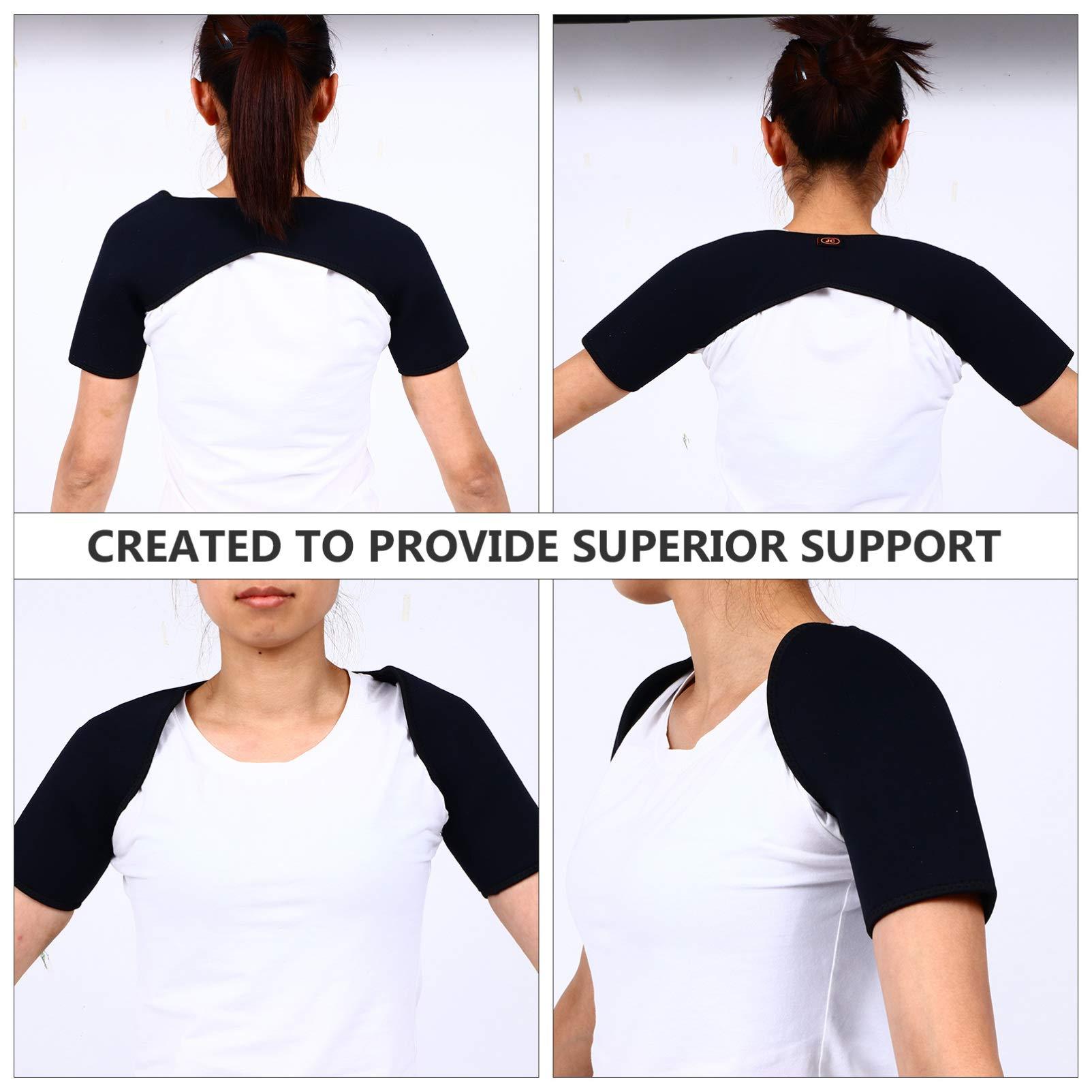 Milisten Milisten Double Shoulder Support Sleeping Warm Brace Stability Compression Sleeve Wrap for Rotator Cuff Shoulder XL