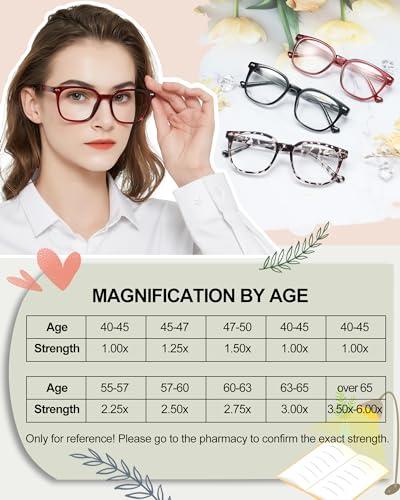 MARE AZZURO MARE AZZURO Oversized Reading Glasses 2.00 Women Large Square Readers 100 125 150 175 200 225 250 275 300 350 400 500 600 (Red, 2.0)
