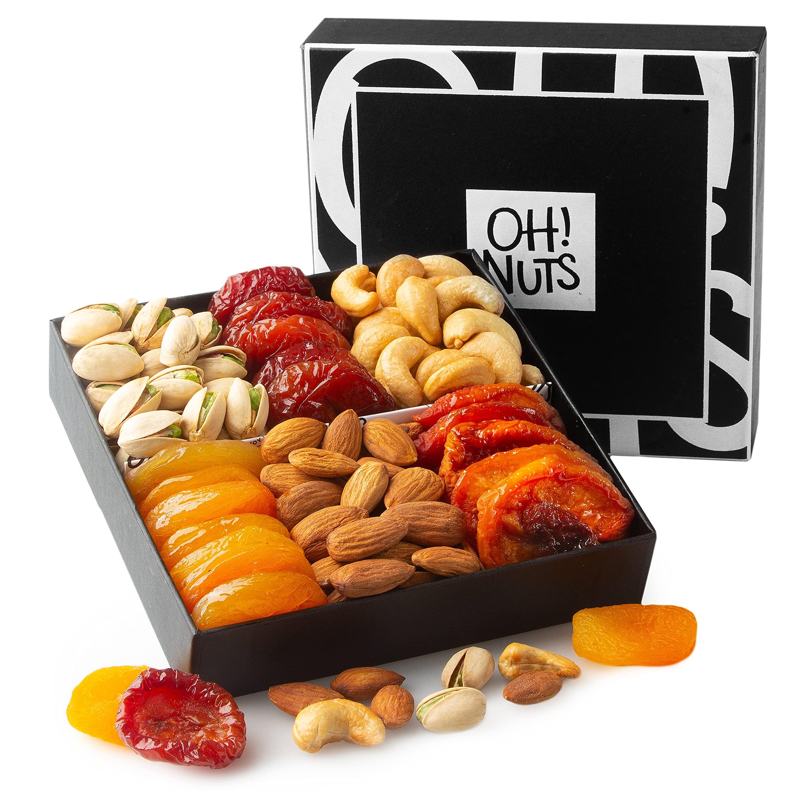 Oh! Nuts Dried Fruit and Nuts Gift Basket Assorted - Holiday Snack Box for Birthdays, Anniversaries, Care Packages by Oh Nuts