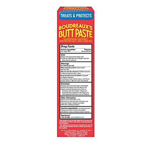 Boudreaux's Butt Paste Boudreaux\'s Butt Paste Maximum Strength Diaper Rash Ointment, 4 Ounce , (Pack of 3)