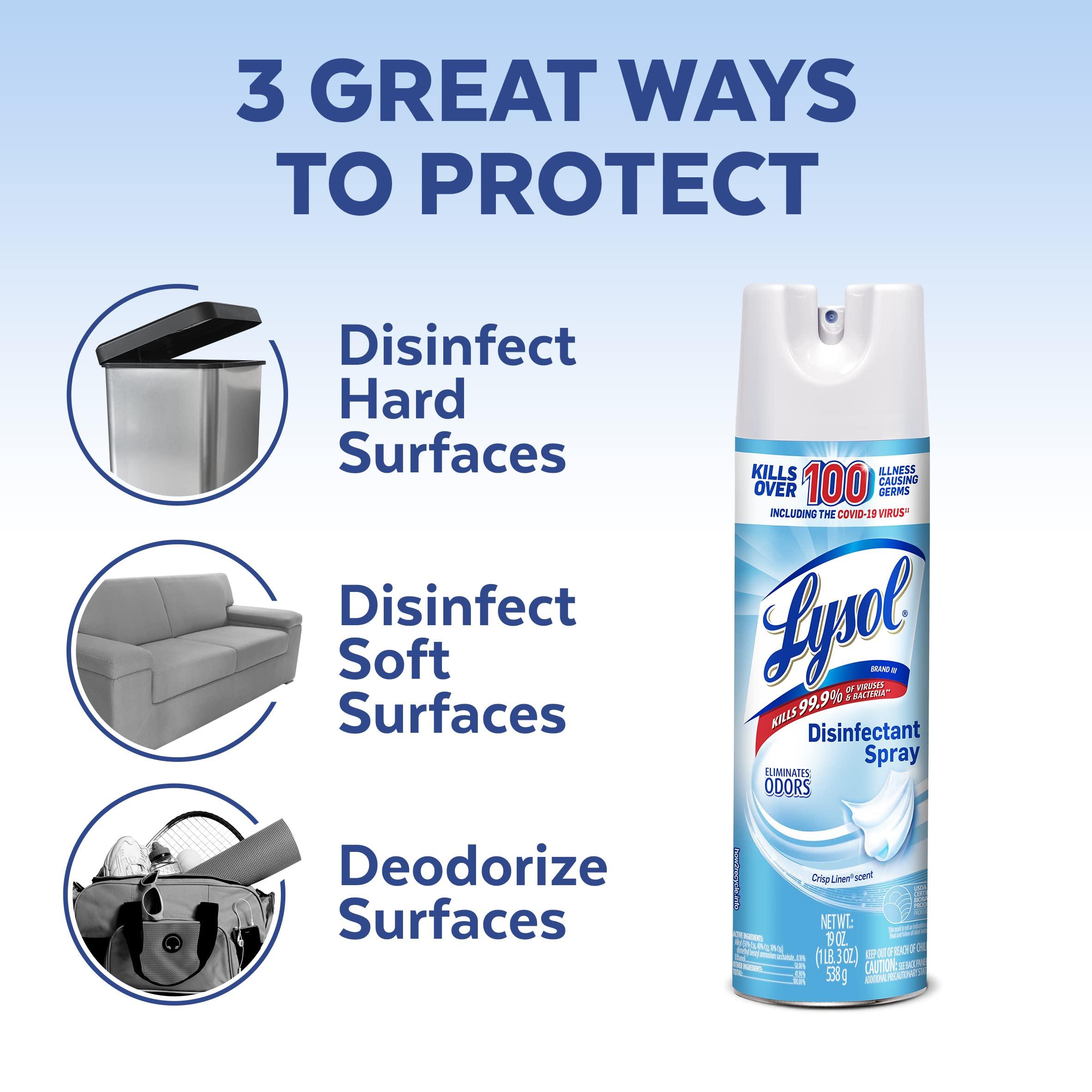 Lysol Lysol 4x80ct Canisters + 2x19oz Crisp Linen Total Disinfection Regime Bundle