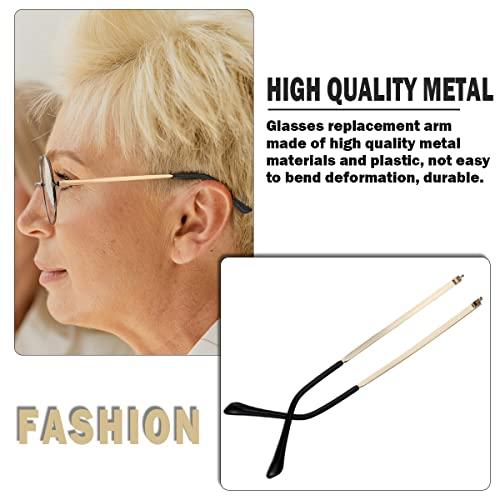 LNQ LUNIQI 1 Pair Metal Eyeglass Replacement Arm, Eyewear Frame Temple Replacement Universal Sunglasses Arm Legs Replacement for Thin Metal Glasses, SunglassesGold