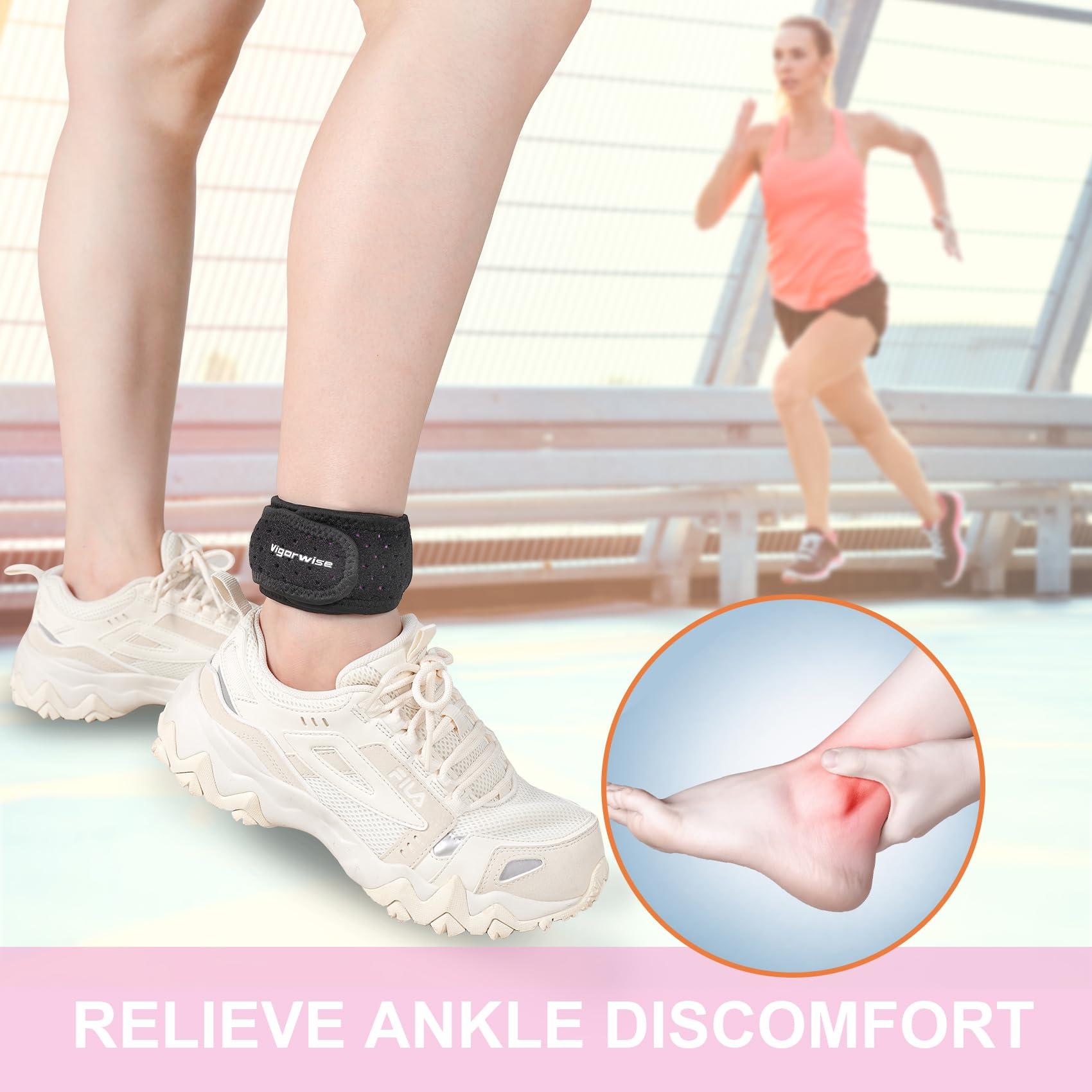 Vigorwise Vigorwise Achilles Tendonitis Brace, 1Pcs Adjustable Achilles Ankle Strap for Women, Pink Ankle Brace with Silicone Pad for Achilles Pain, Running, Cycling, Hiking, Sports