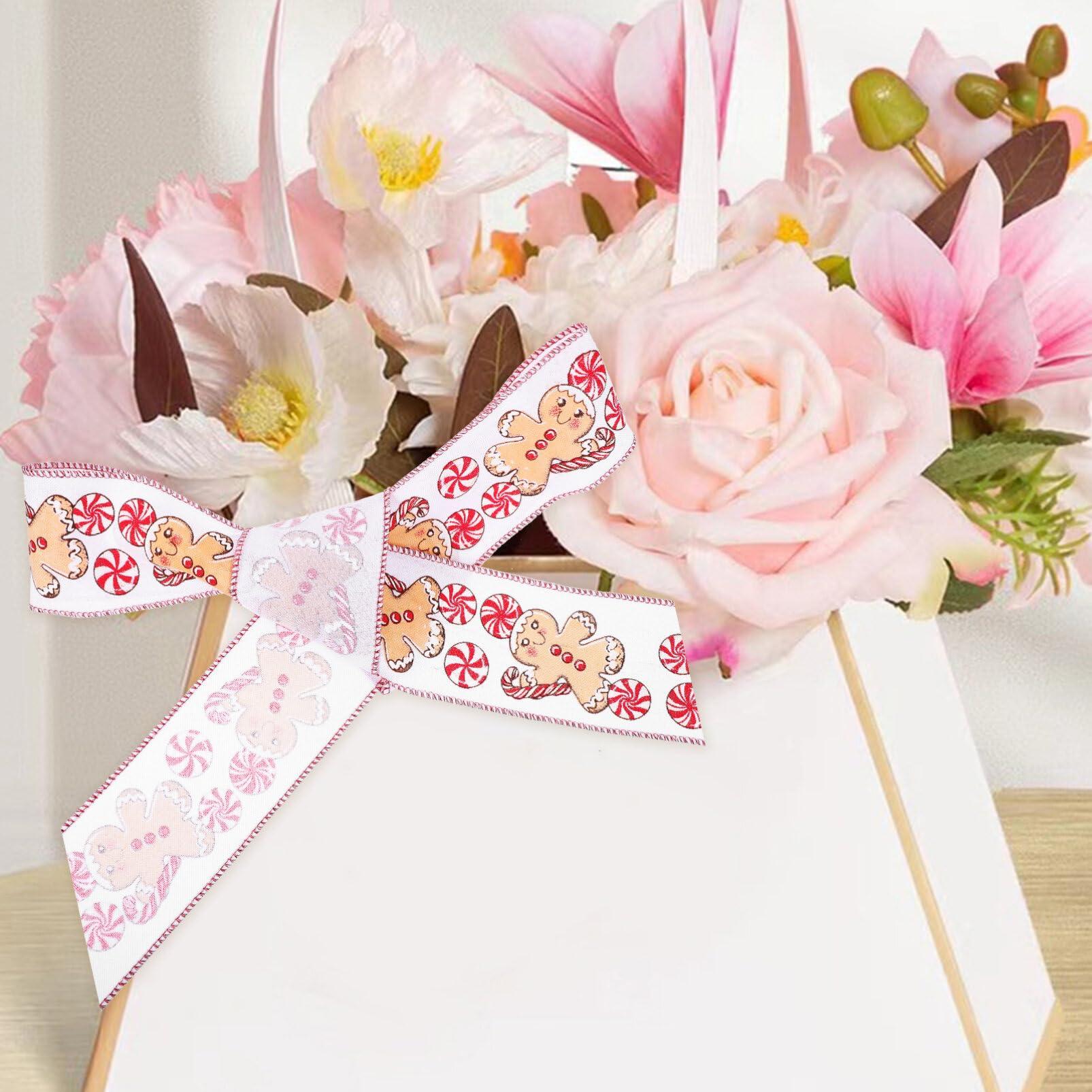 Healifty 1 Roll Handmade Wire Edge Bow Ribbon Wrapping Ribbon DIY Ribbon Christmas Tree Decorative Ribbon Xmas Ribbon Christmas Ribbon Decor Ribbons for DIY Packing Ribbons