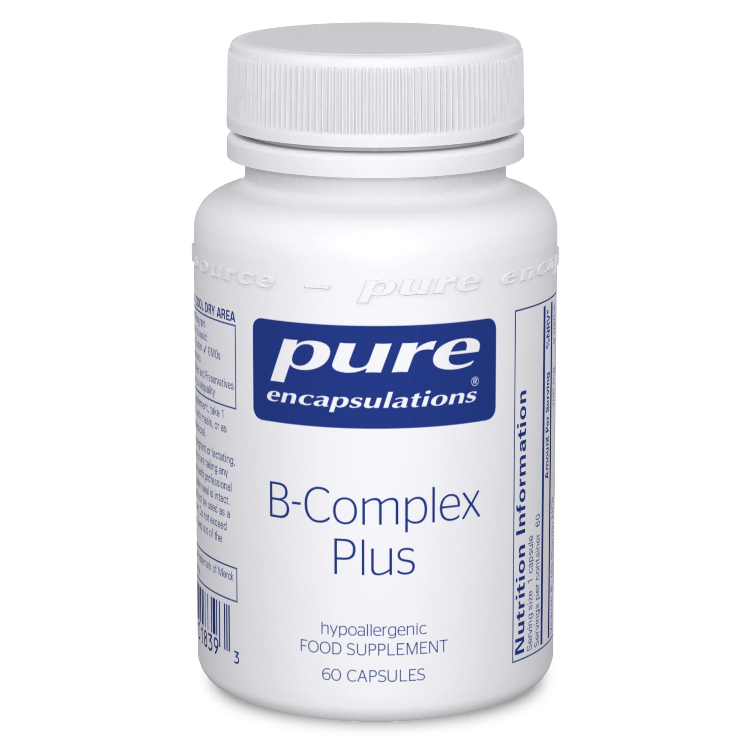 Pure Encapsulations Pure Encapsulations B-Complex Plus - B Vitamins Supplement to Support Neurological Health, Cardiovascular Health, Energy Levels & Nervous System Support* - with Vitamin B12 & More - 60 Capsules